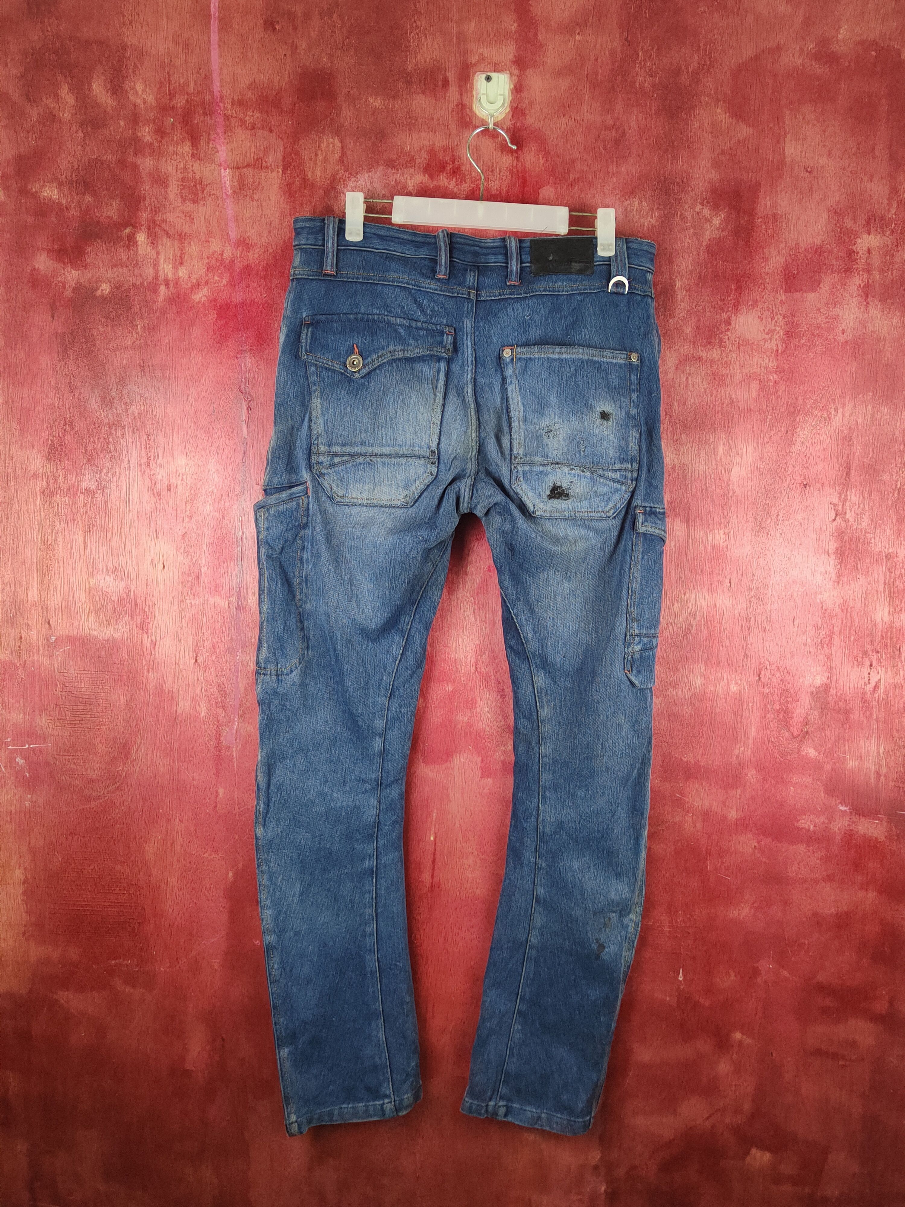 Japanese Brand FieldCore Dark Blue Faded Distressed Ripped Jeans #S2362 Size US 33 - 7 Thumbnail