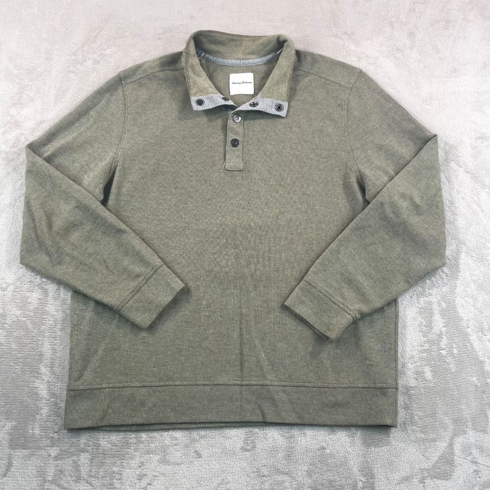 Tommy Bahama Tommy Bahama Sweater Men XL Green Mock-Collar Henley Pullover Knit Logo All Seasons Regular Vintage: No Size US XL / EU 56 / 4 - 6 Thumbnail