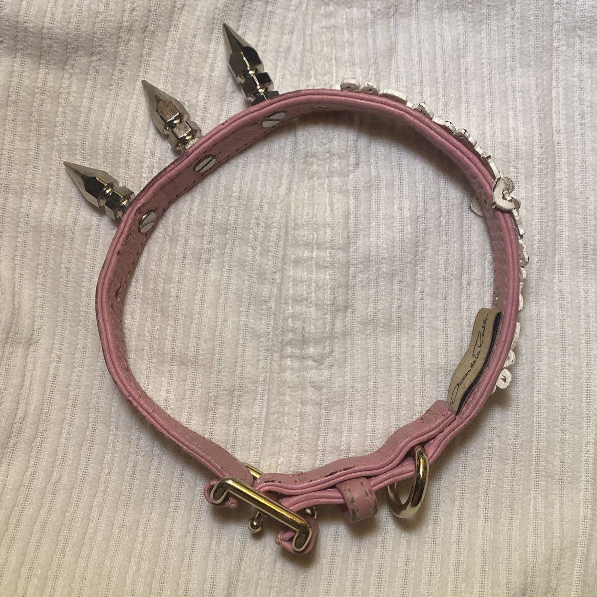 Oscar De La Renta Vintage Leather De La Renta Punk Daisy Choker Size ONE SIZE - 4 Thumbnail