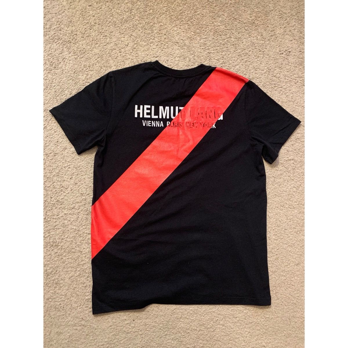 Helmut Lang HELMUT LANG SASH STRIPE LOGO T-SHIRT Size US M / EU 48-50 / 2 - 14 Thumbnail