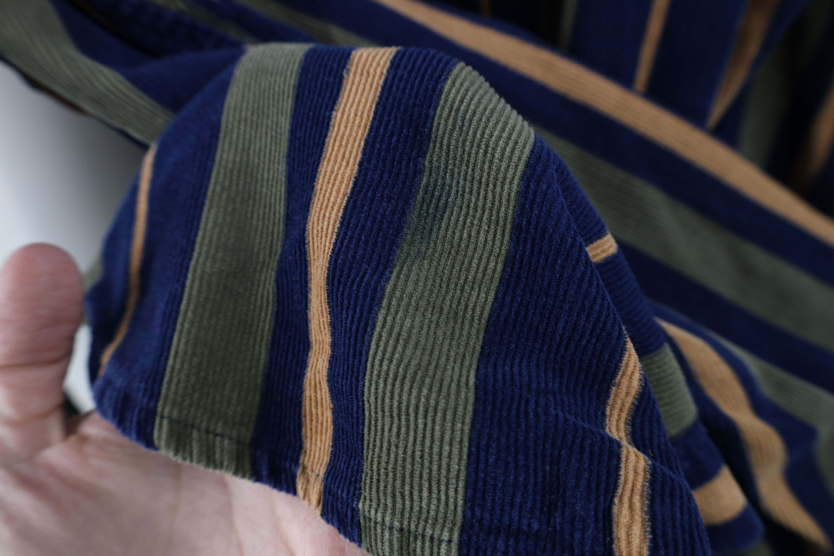 Vintage Vintage 90s Streetwear Striped Corduroy Button Down Shirt Size US L / EU 52-54 / 3 - 10 Thumbnail