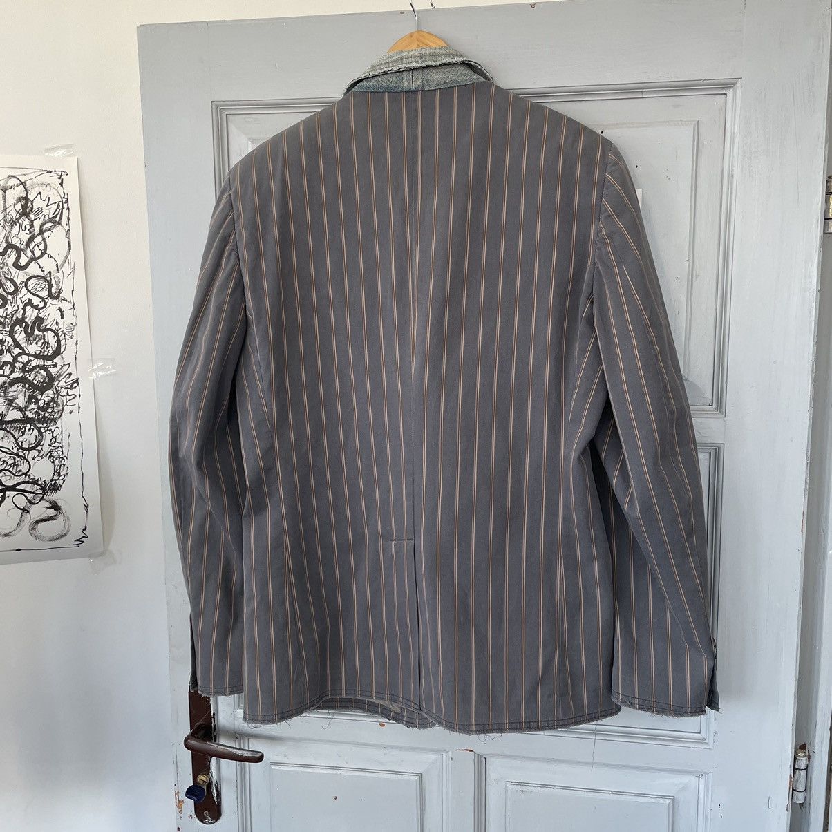 Designer × Dolce & Gabbana 🔥Rare🔥Dolce&Gabbana D&G Distressed striped blazer sz50 Size 50L - 3 Thumbnail
