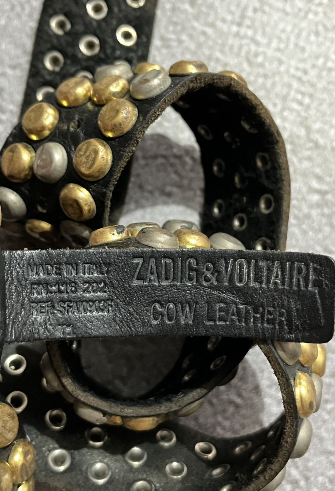 Zadig & Voltaire Vintage Zadig & Voltaire Leather Belt Punk Style ZV Belt Size ONE SIZE - 5 Thumbnail