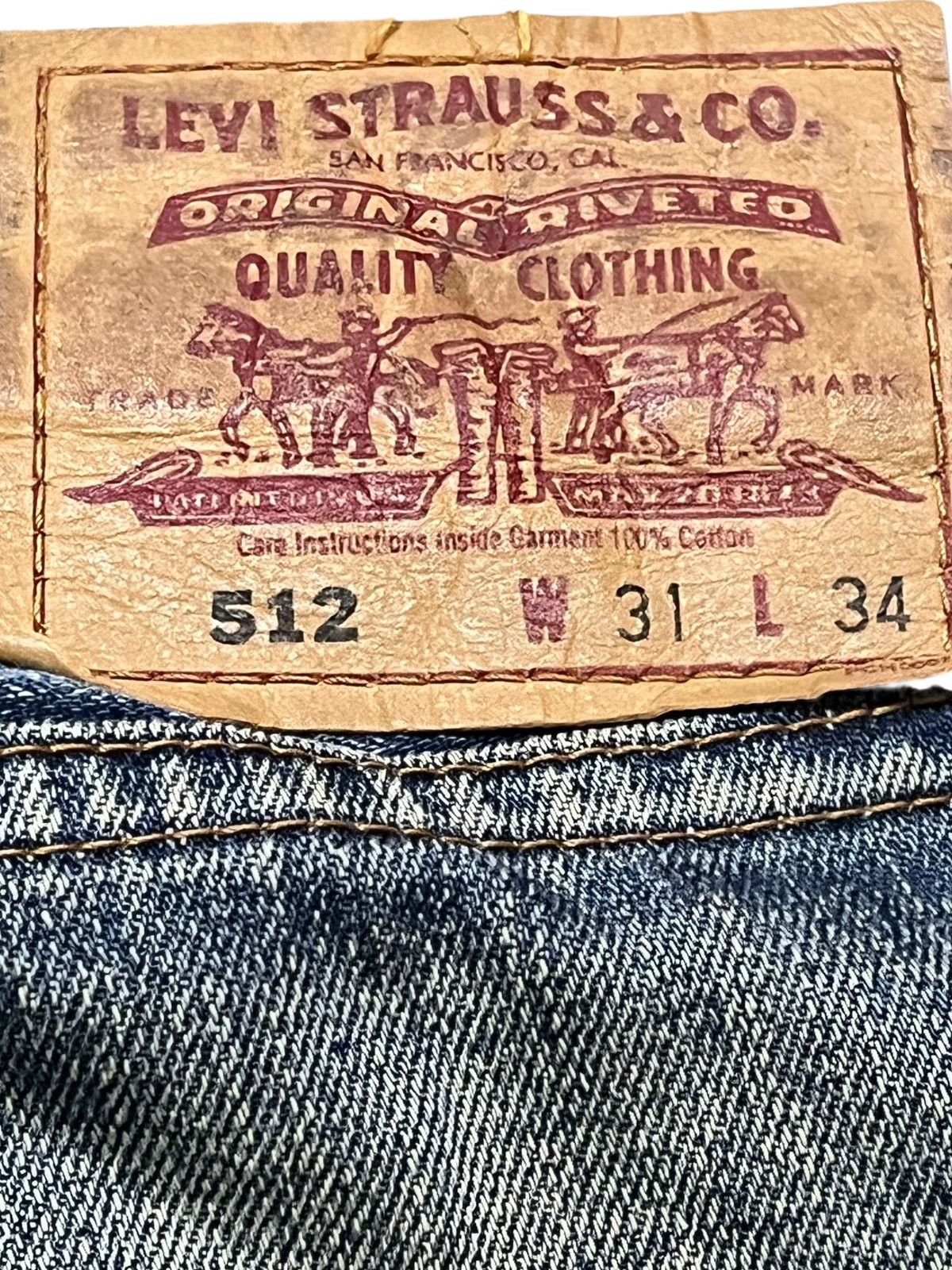 Levi's Vintage Clothing Vintage Levi’s 512 Mudwash Faded Distressed Denim Size US 33 - 9 Thumbnail