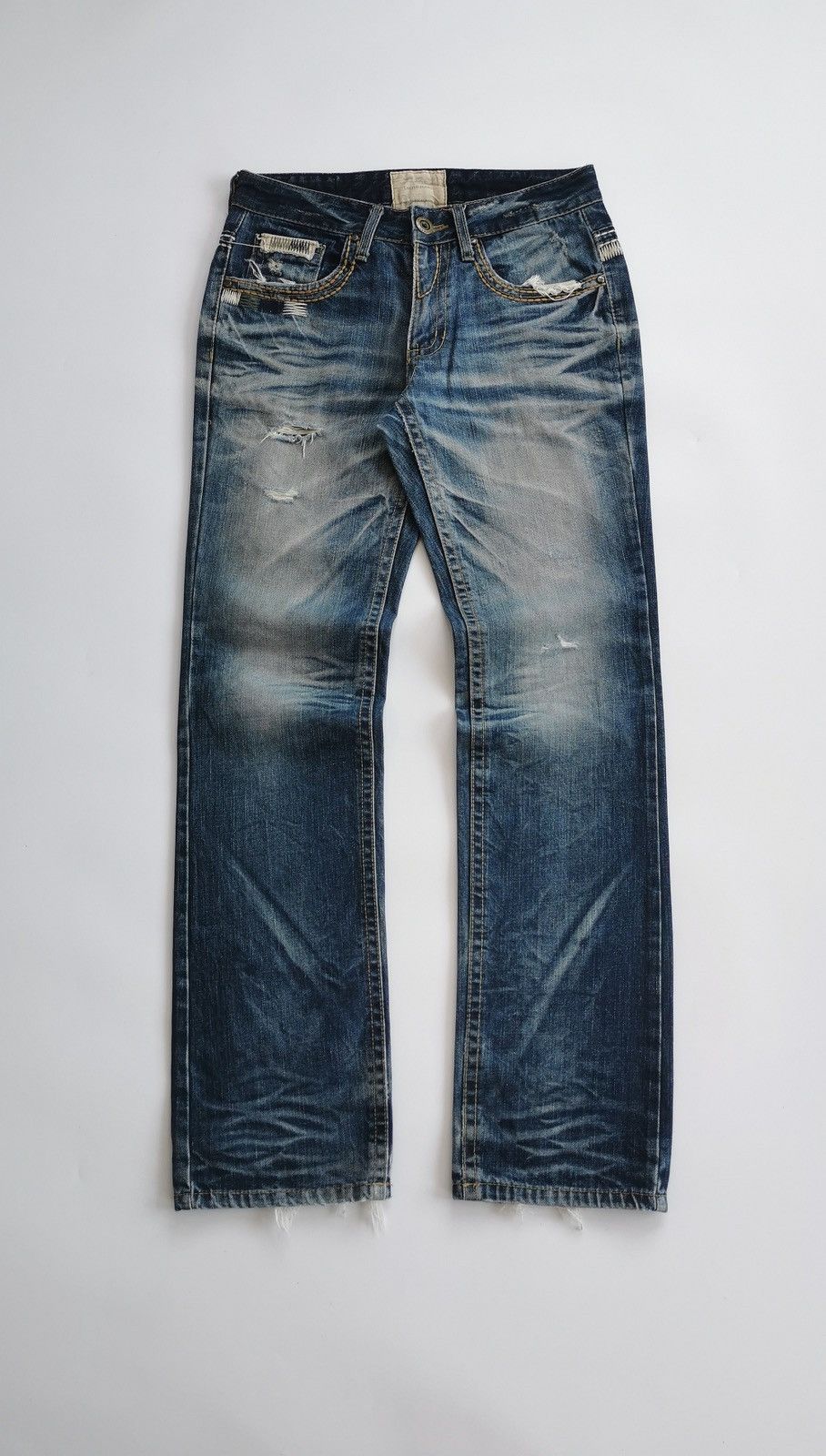 Kapital Lolita Faded Structure Distressed Denim Jeans Size US 31 - 2 Thumbnail