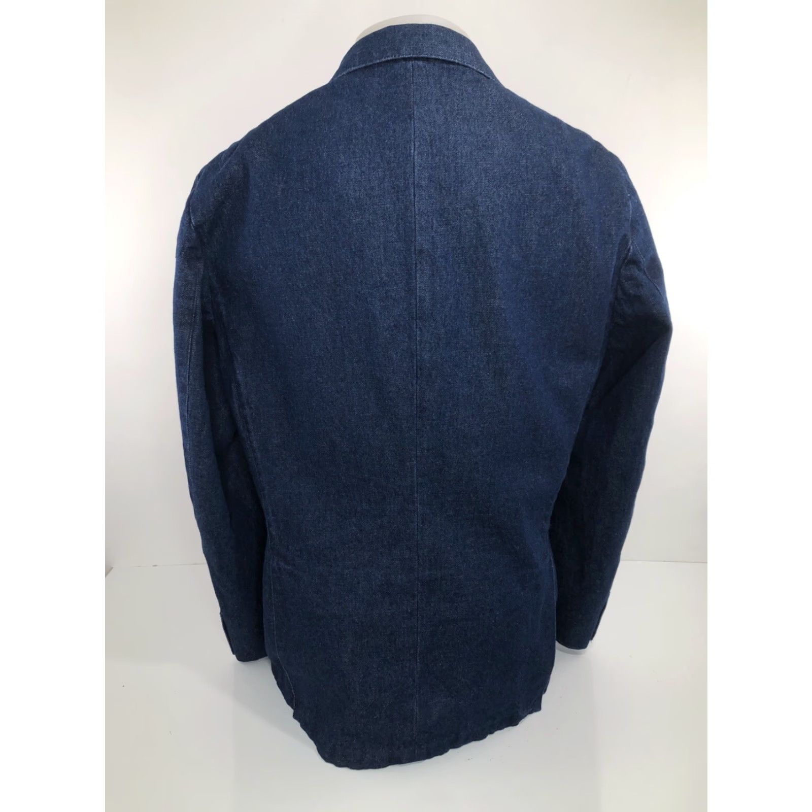 Vintage J PETERMAN Blazer - Vintage HEAVY DENIM - 3 Button Mens 42 Blue Cotton Denim Jacket C8 EXCELLENT Size US XS / EU 42 / 0 - 3 Thumbnail