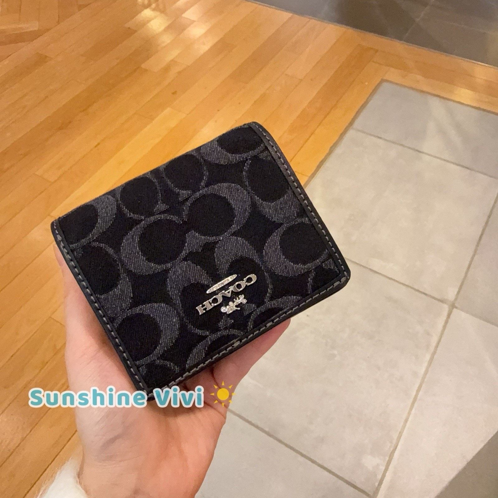 Coach NWT Coach Snap Wallet Signature CDF22 denim/Silver/Black Size ONE SIZE - 1 Thumbnail