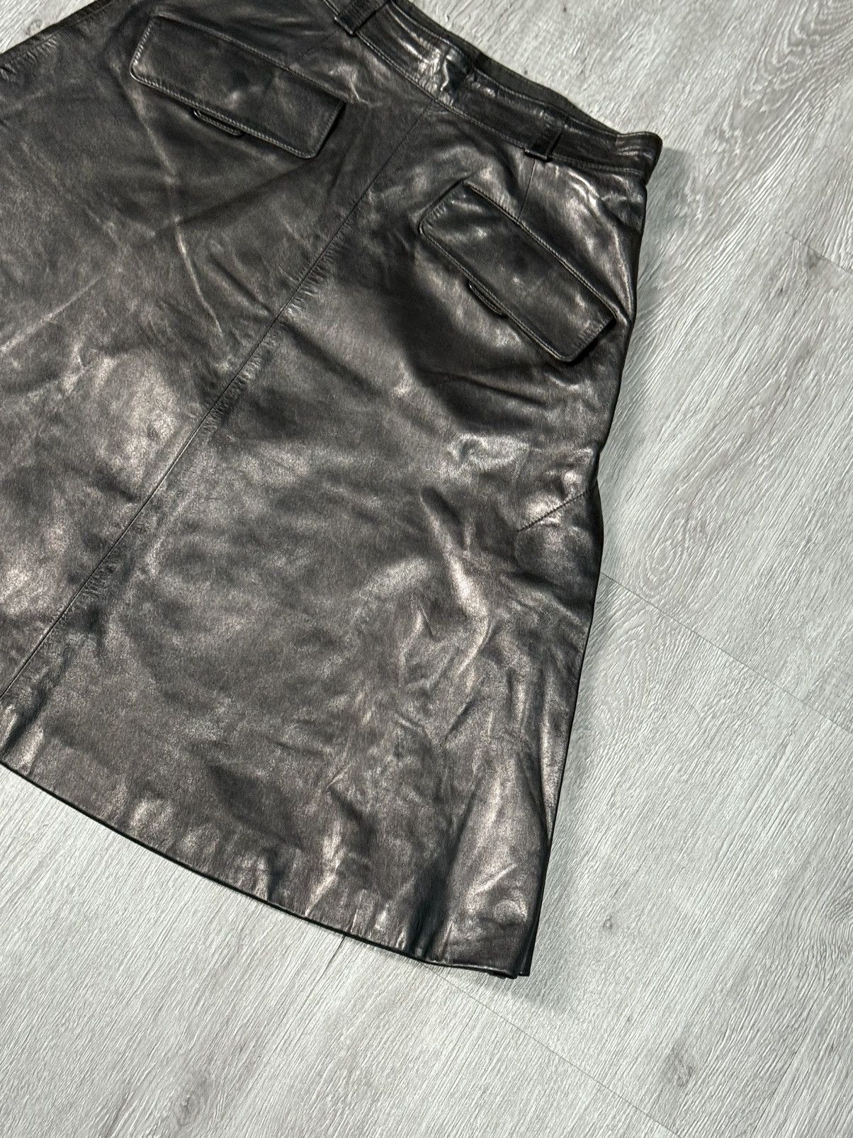 Hermes Hermes Black Leather Skirt Size 28" / US 6 / IT 42 - 4 Thumbnail