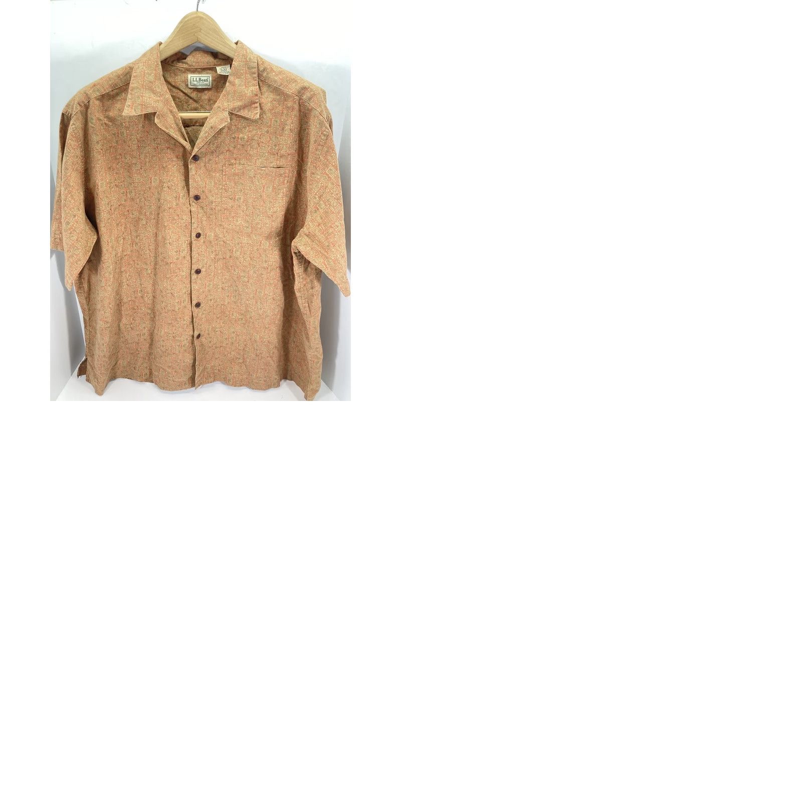 Vintage VINTAGE LL Bean Tiki Cabana Shirt Men XL Orange Button Short Sleeve Cotton Shirt Mens XL Orange Vintage Size US XL / EU 56 / 4 - 9 Thumbnail
