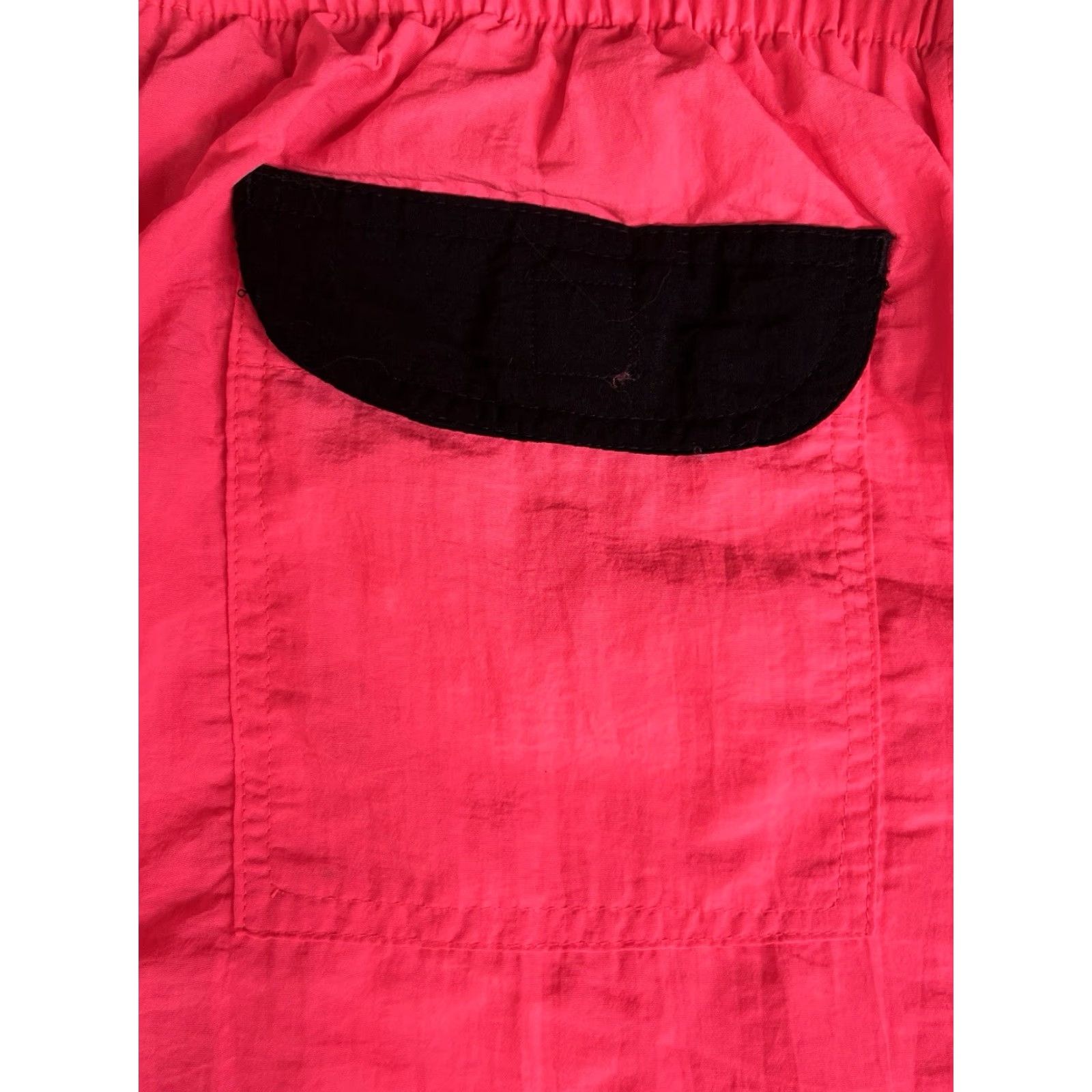 Vintage VINTAGE Surf Mania shorts Mens L Pink Nylon Neon 90s NWT Athletic 3.5” inseam Black stripes Side pockets Foldover back pocket 14” waist 15” rise Size US 33 - 8 Thumbnail