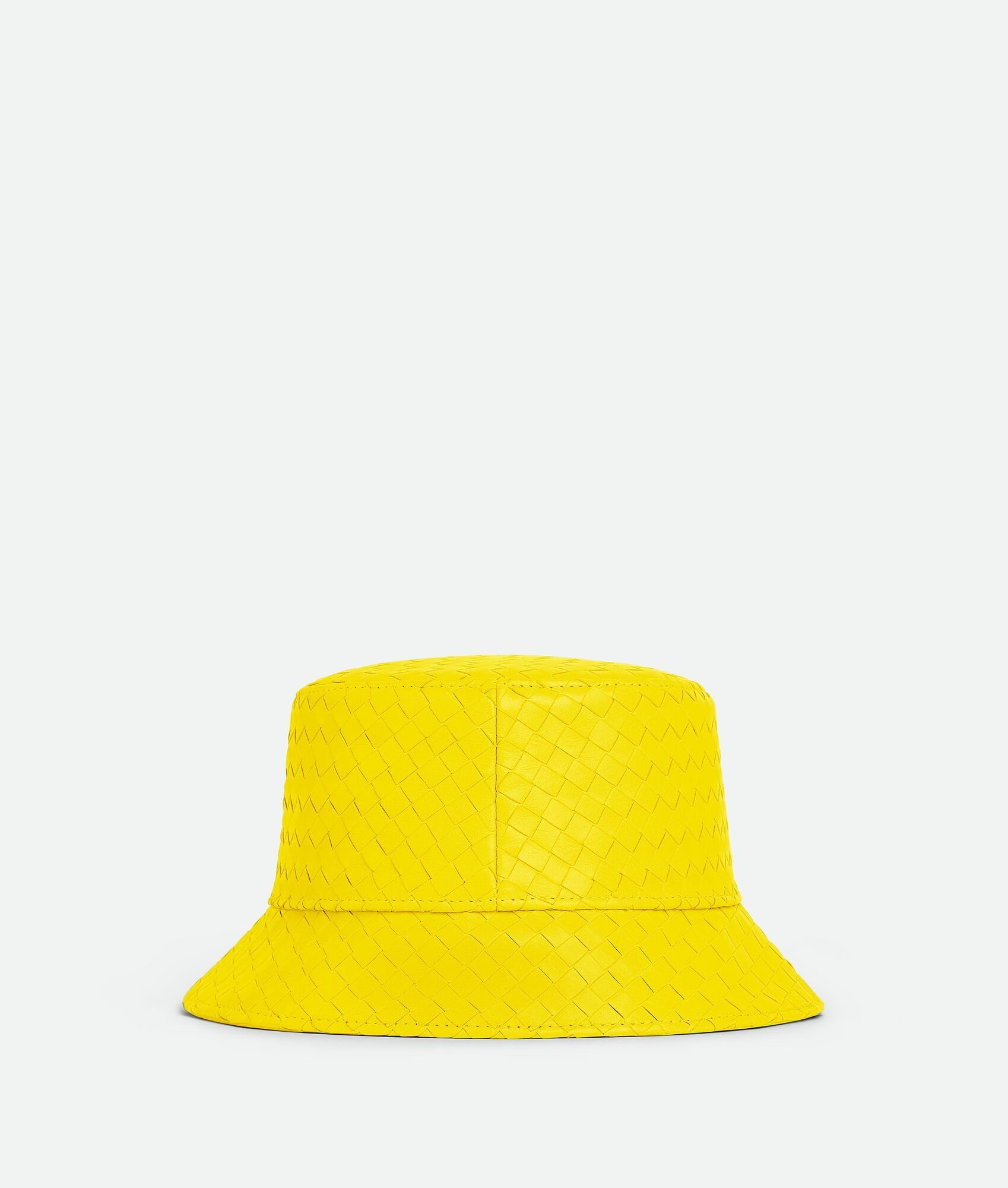 Bottega Veneta o1lv12m1024 Size: L / Intrecciato Leather Bucket Hat Yellow Size ONE SIZE - 1 Thumbnail