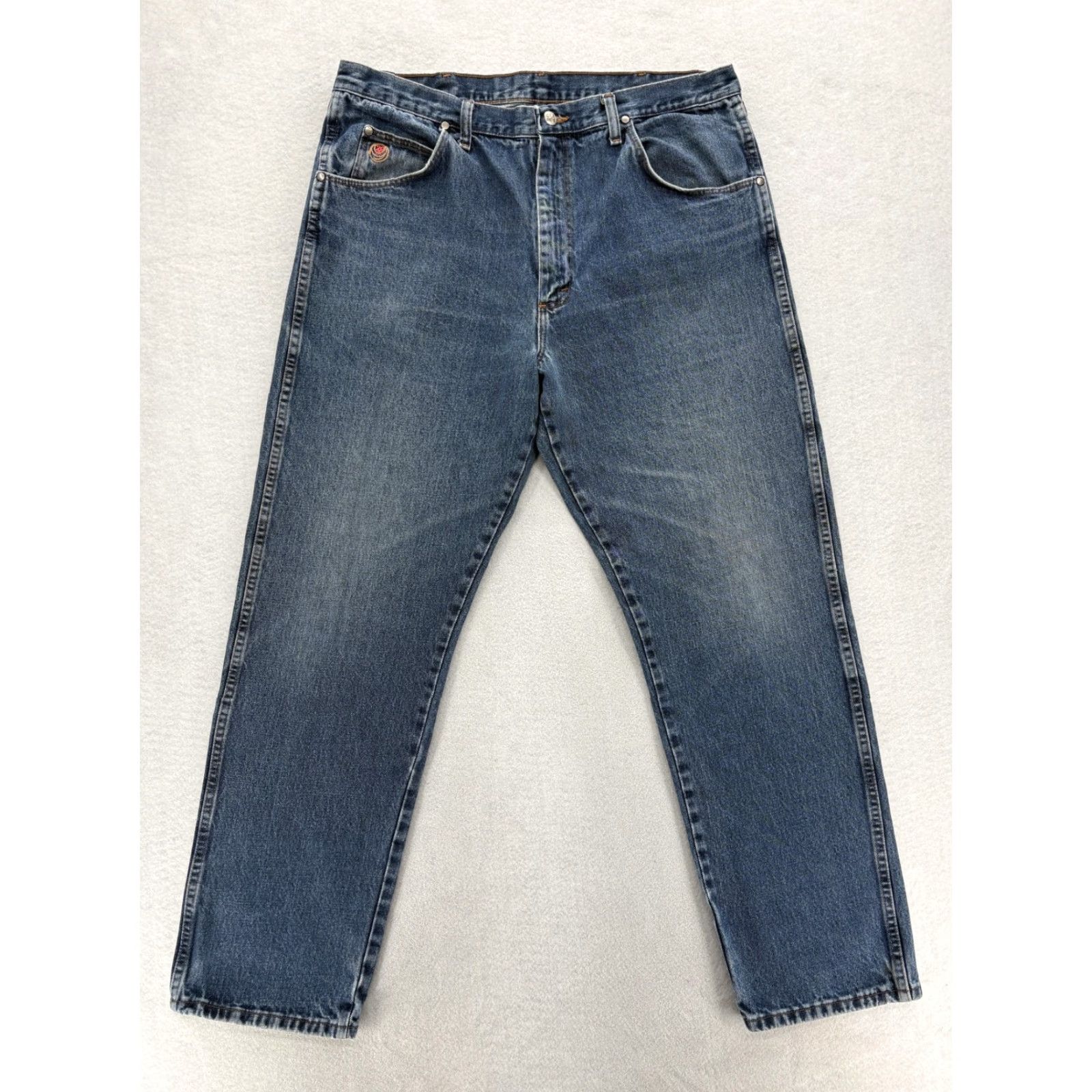 Wrangler Wrangler 20X Relaxed Straight Jeans Mens 36x32 Blue Medium Wash Denim Cowboy Y2K Vans? Size US 36 / EU 52 - 2 Thumbnail