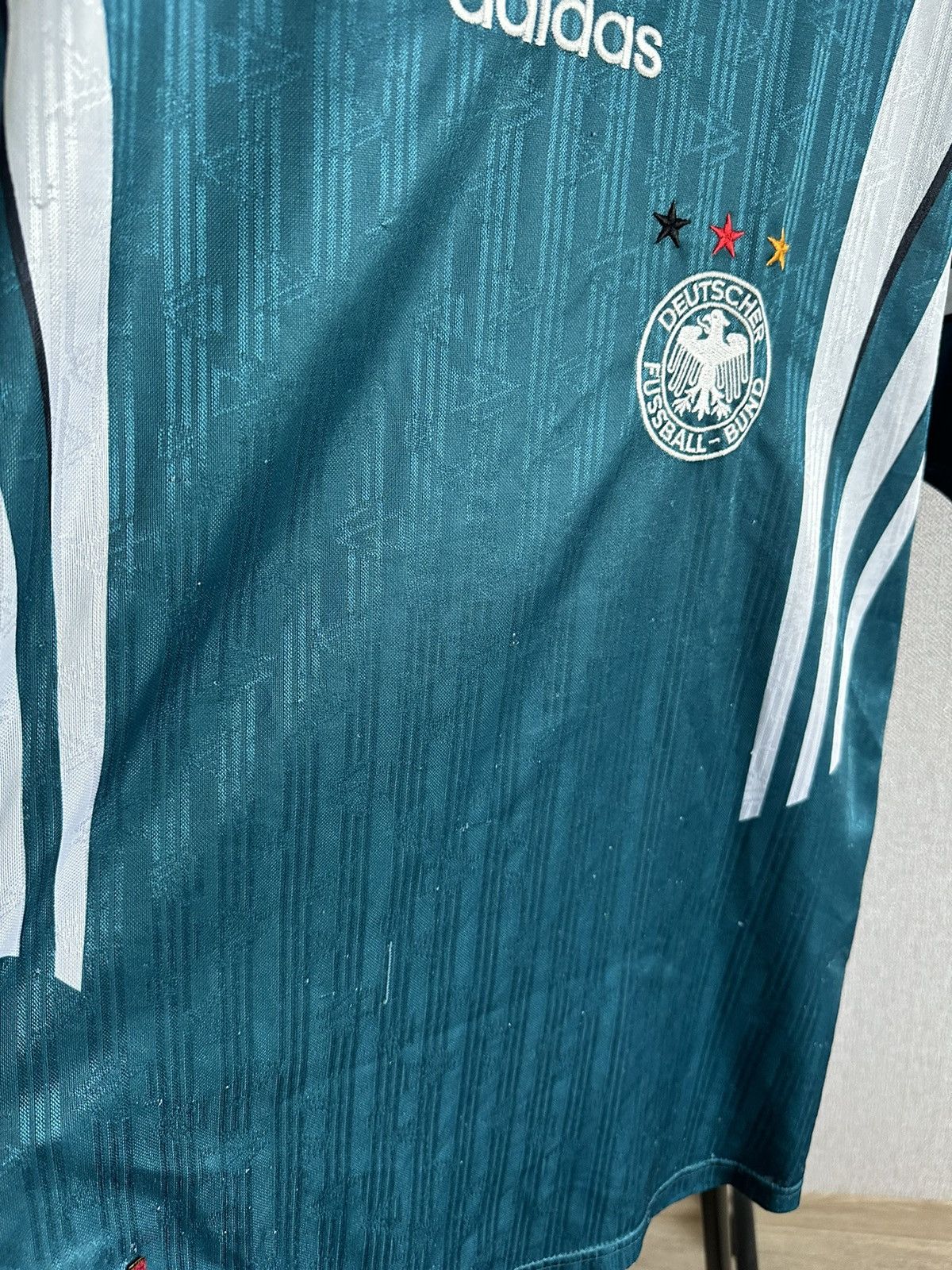 Adidas 1996 Adidas Germany Vintage Rare Away Soccer Jersey Size US L / EU 52-54 / 3 - 6 Thumbnail