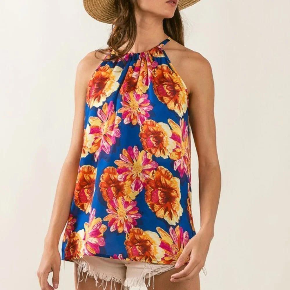 Other Silky Flower Satin Halter Top Size S / US 4 / IT 40 - 4 Thumbnail