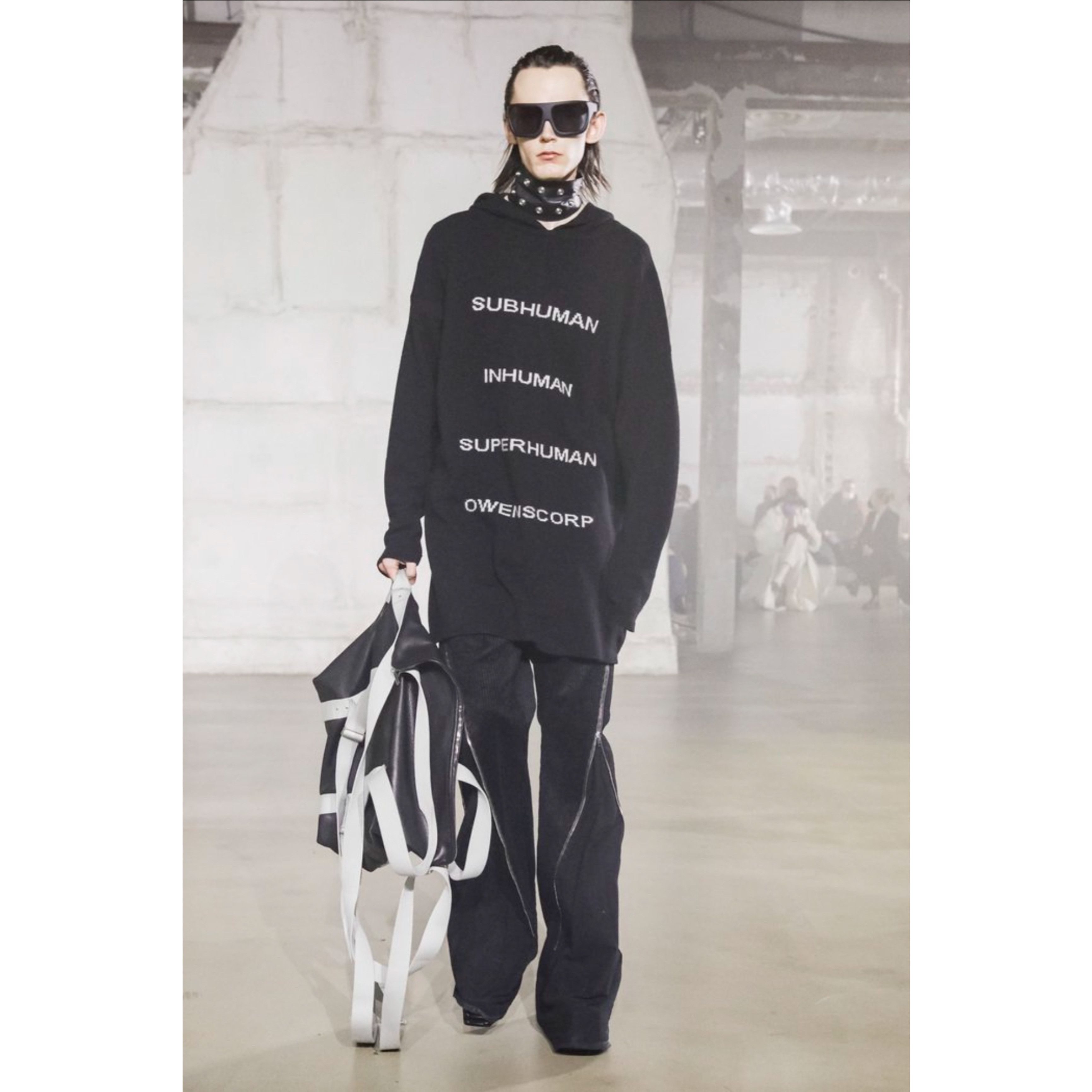 image of Rick Owens Tommy Knitted Fw22 Strobe Cashmere in Black, Men's (Size Large)
