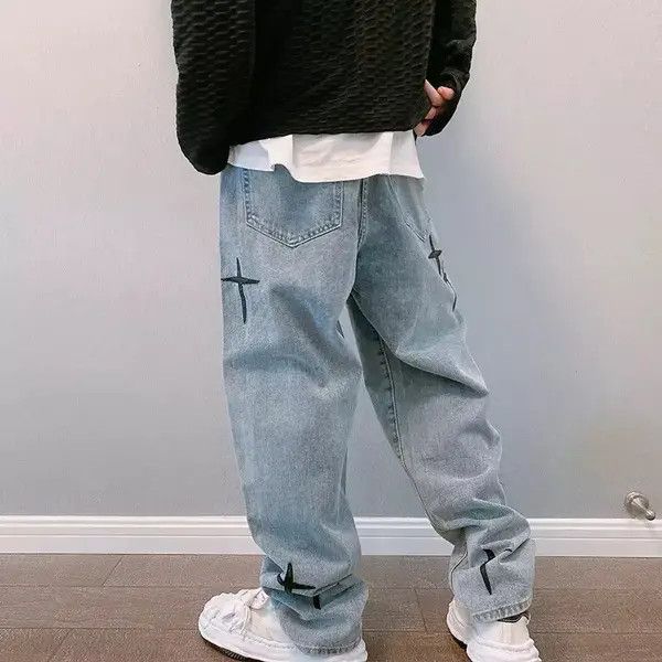 VIBE Casual Loose Streetwear Cross Jeans Pants Trousers y2k Size US 32 / EU 48 - 2 Thumbnail