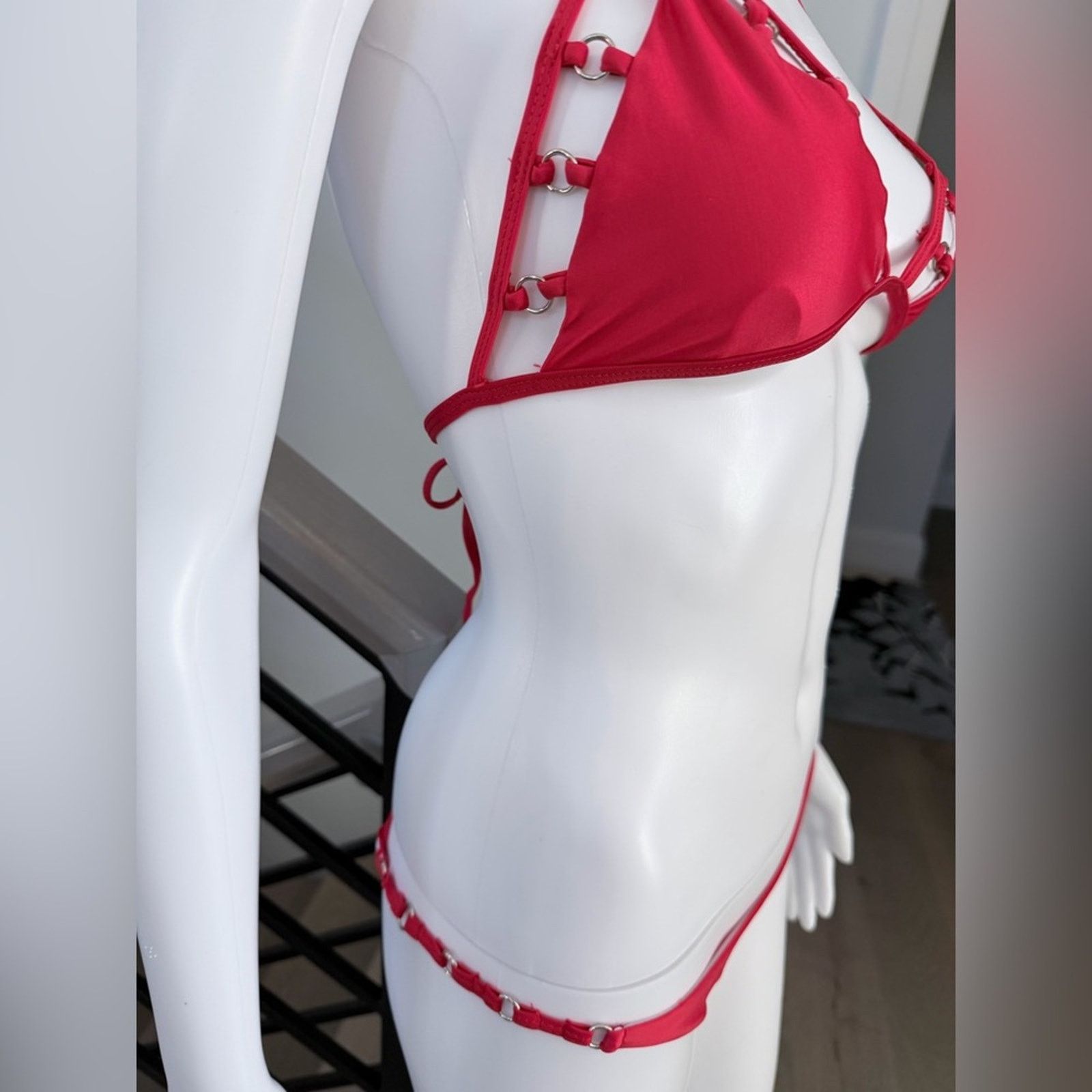 Other New Y2K Red Halter Bikini Swimsuit Set size XS Size ONE SIZE - 8 Thumbnail