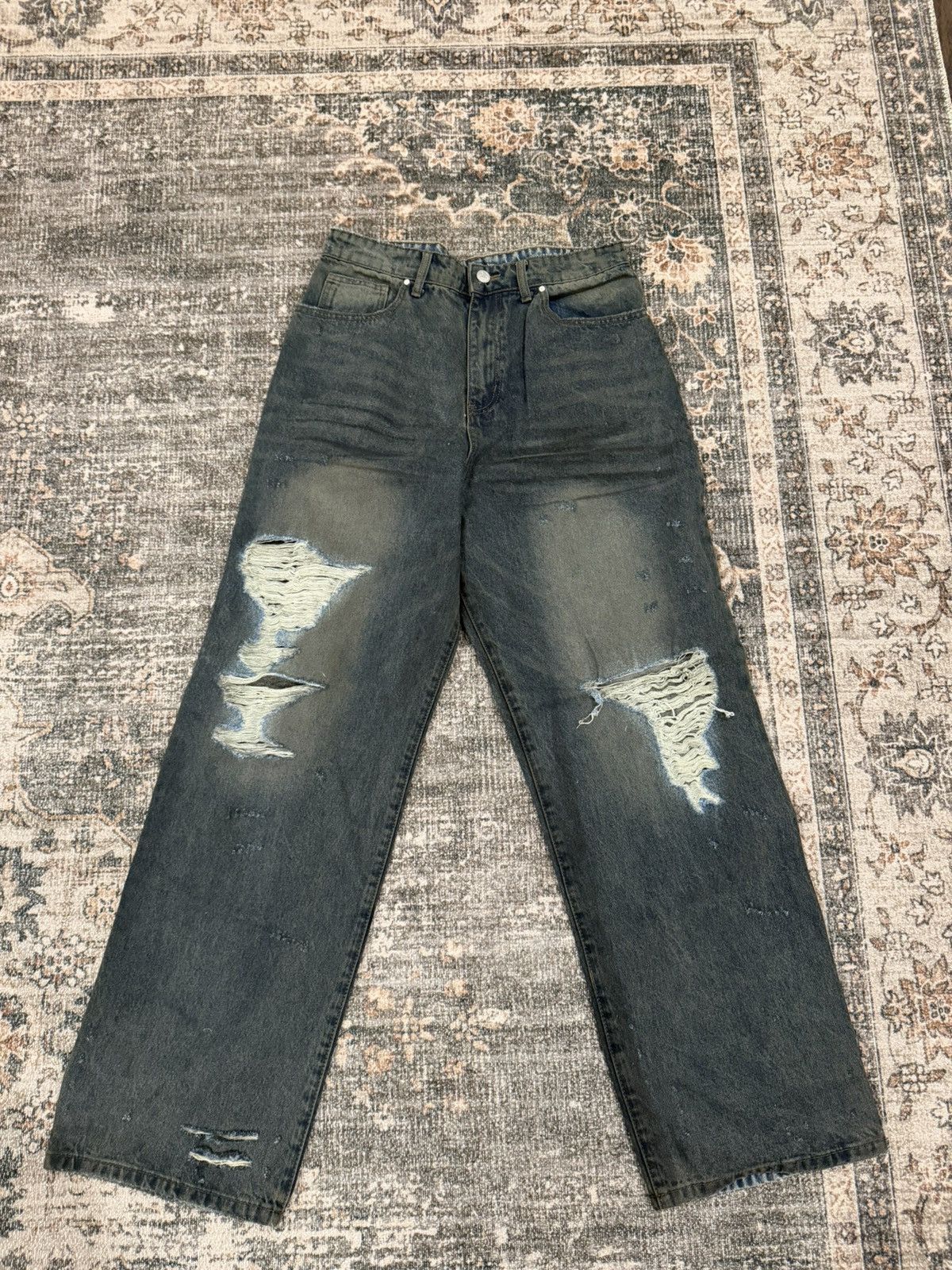 basketcase gallery Basketcase Gallery LAX Baggy Junkyard Ripped Denim Jeans Size US 32 / EU 48 - 4 Thumbnail