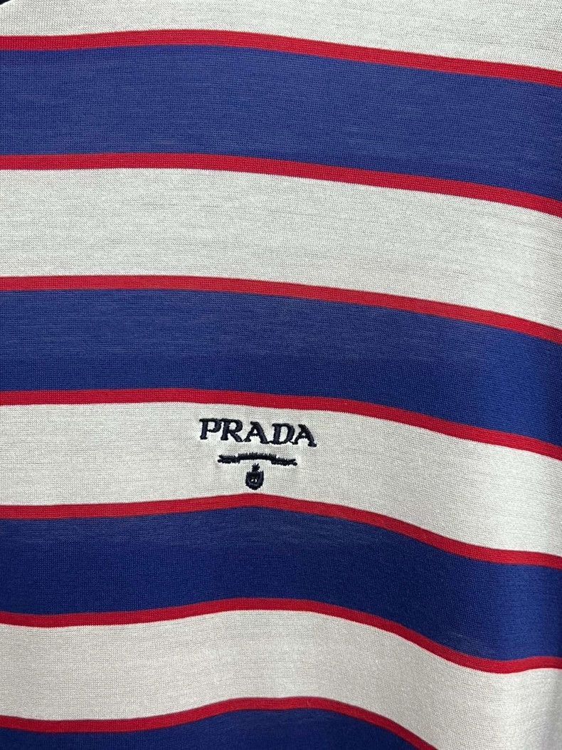 Prada Prada Navy Stripe Short Sleeve TShirt-2506 Size XL / US 12-14 / IT 48-50 - 3 Thumbnail