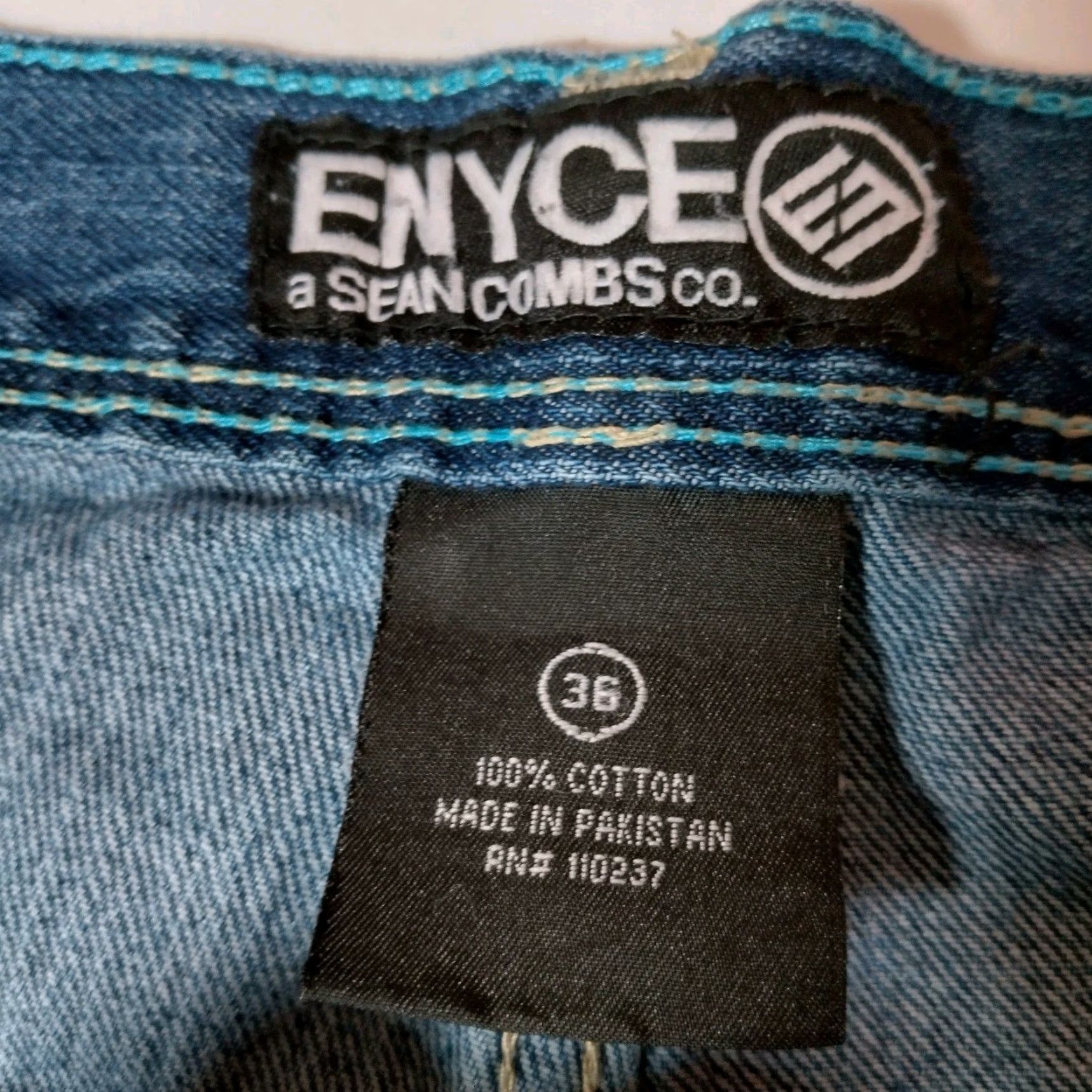 Enyce VINTAGE ENYCE Men's Jean Shorts 36 Relaxed Fit Blue Denim Streetwear Casual Wide Leg Jorts Size US 36 / EU 52 - 5 Thumbnail
