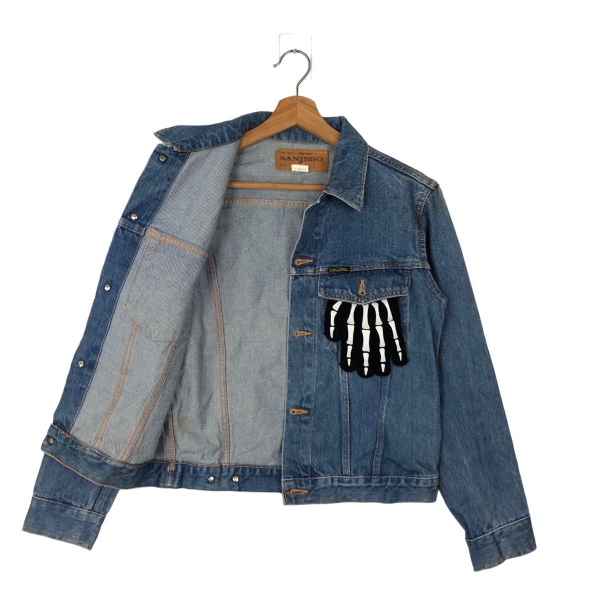 Other 🔥VINTAGE CROPPED TRUCKER DENIM JACKET SANJEGO MICKEY MOUSE Size S / US 4 / IT 40 - 8 Thumbnail
