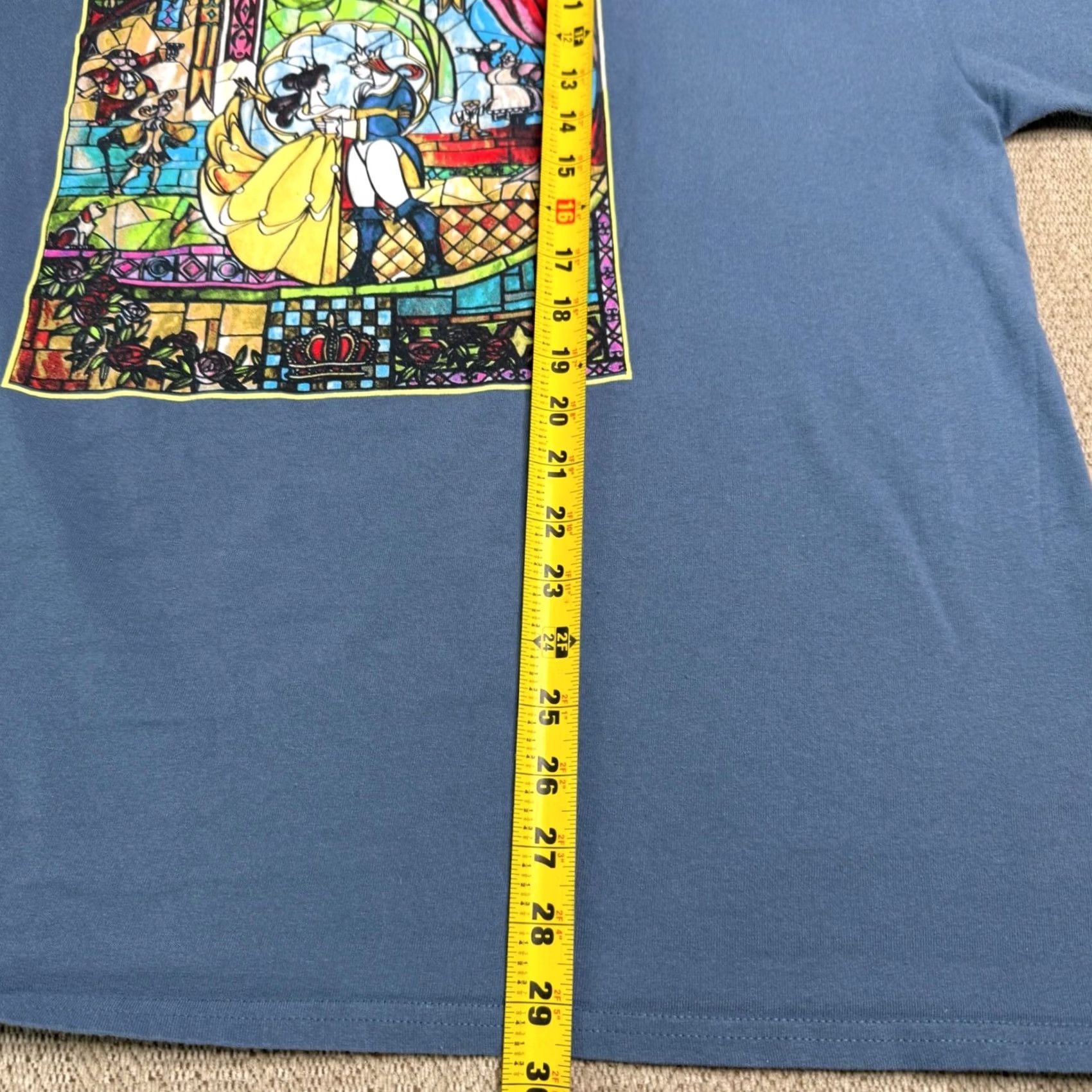 Disney Disney Beauty and the Beast T-Shirt Mens 2XL Stained Glass Graphic Crew Neck Short Sleeve Blue 2X Big & Tall Disney Adult Movie Tee Casual Comfortable Size US XXL / EU 58 / 5 - 4 Thumbnail