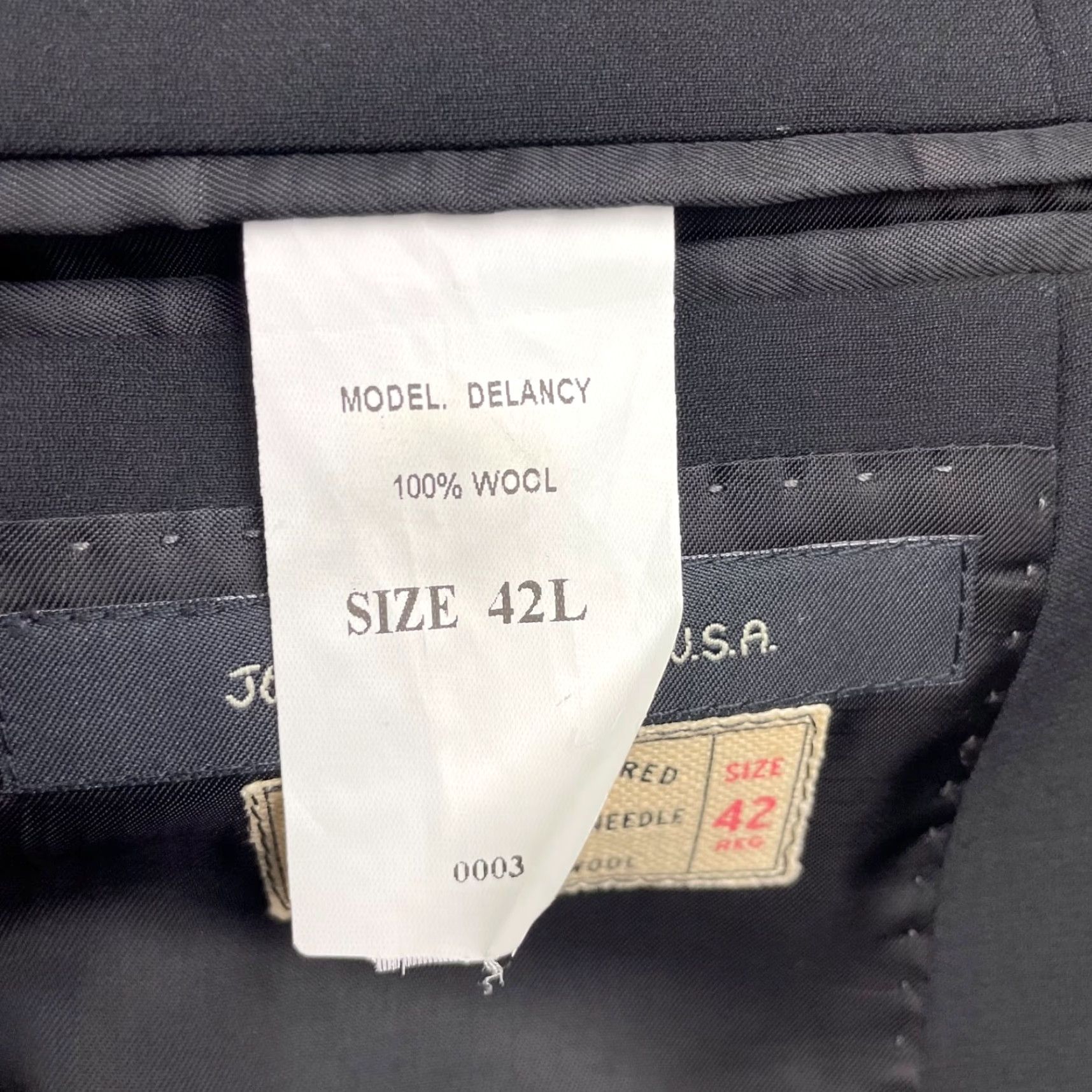 John Varvatos VINTAGE John Varvatos Blazer Jacket Black 2-Button 42L Wool Mens Blazer Notch Lapel Long 42 US Size 42R - 6 Thumbnail