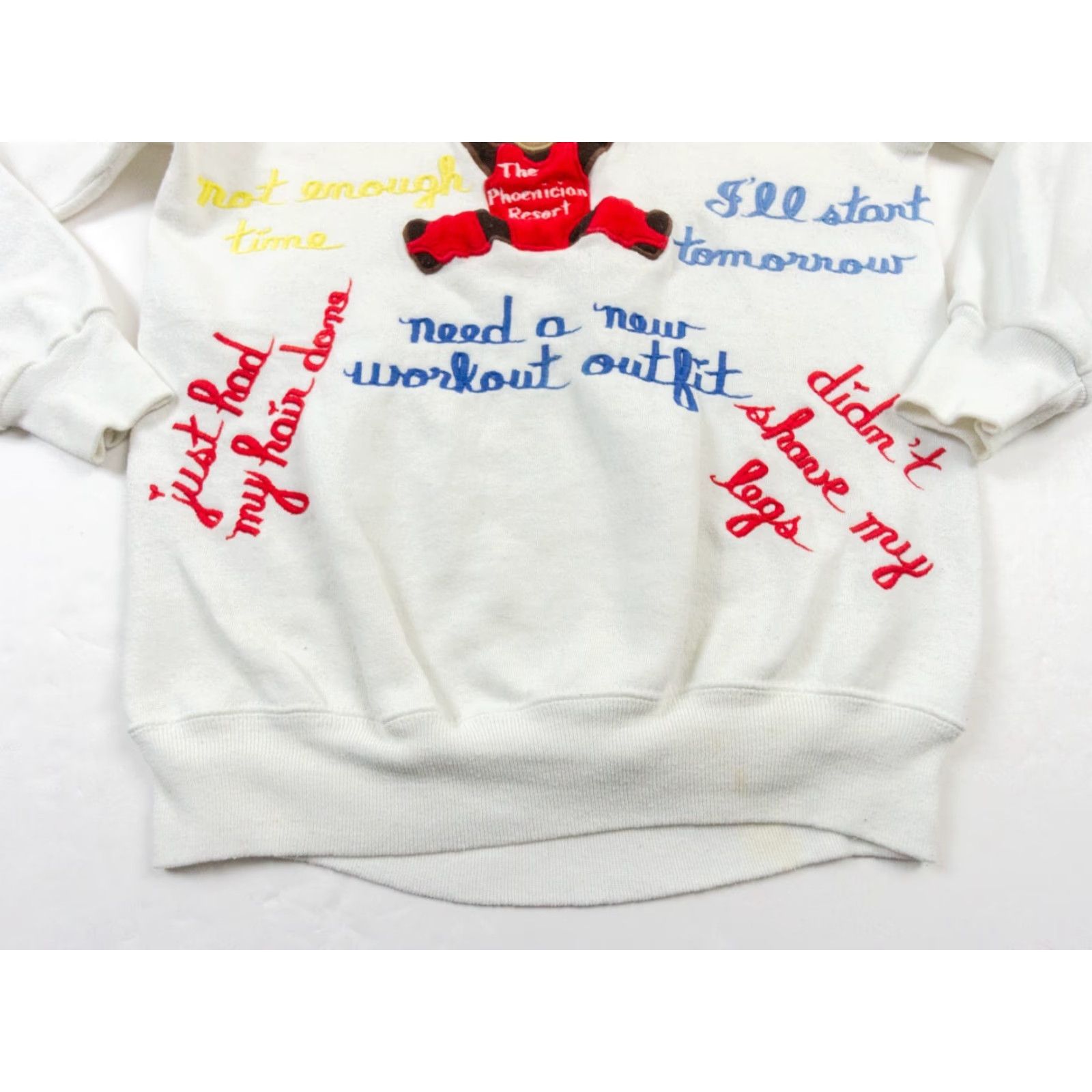Vintage VINTAGE Basset Walker Sweatshirt Womens Medium White Crewneck Bear Exercise Size M / US 6-8 / IT 42-44 - 4 Thumbnail