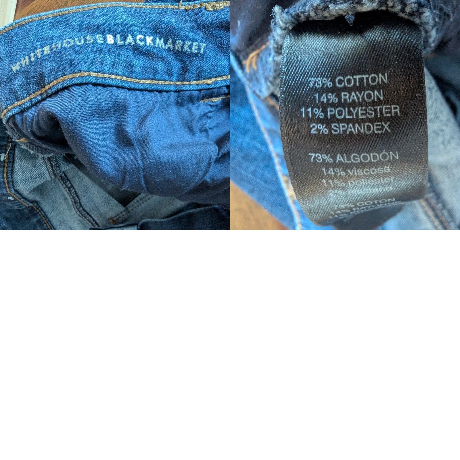 White House Black Market WHBM The Slim Curvy Jeans Straight Leg Womens 10 Tall Dark Wash Denim High Rise Size 32" / US 10 / IT 46 - 8 Thumbnail