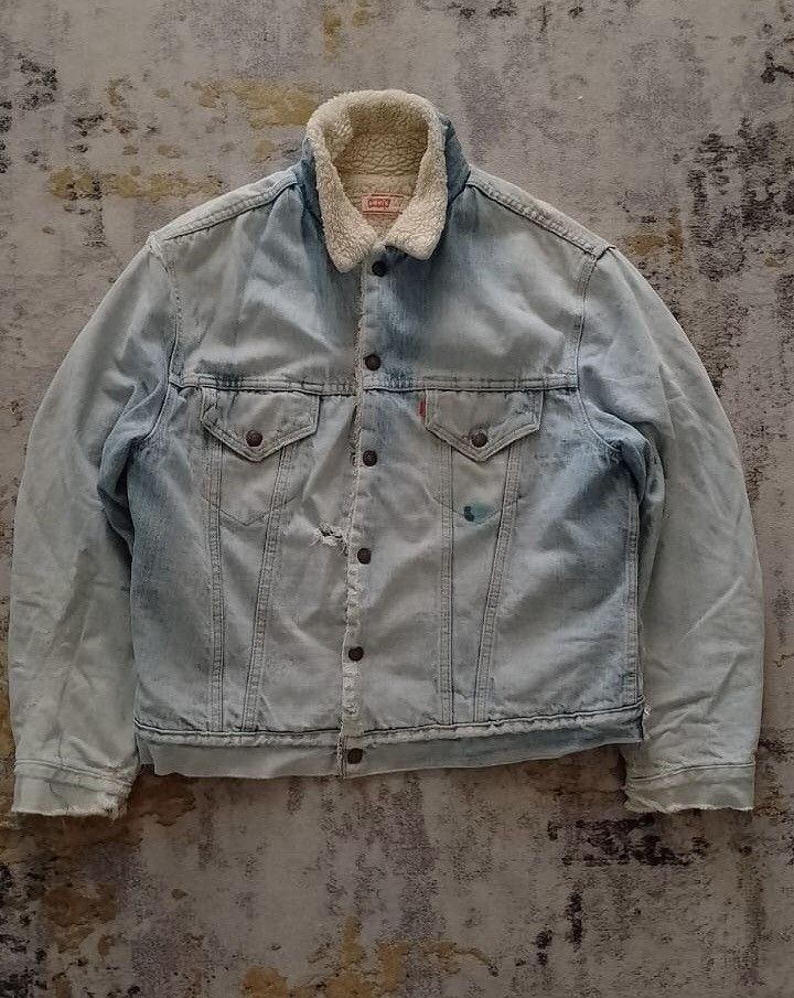 Levi's Vintage Clothing Vintage Distress 70s Levis Sherpa Denim jacket Size US M / EU 48-50 / 2 - 1 Thumbnail