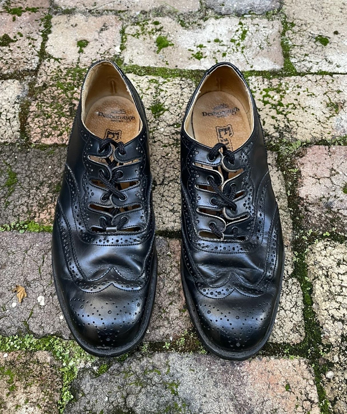 Other Vintage 70s 80s black Leather shoes brogues tabis UK 8.5 Size US 9.5 / EU 42-43 - 2 Thumbnail