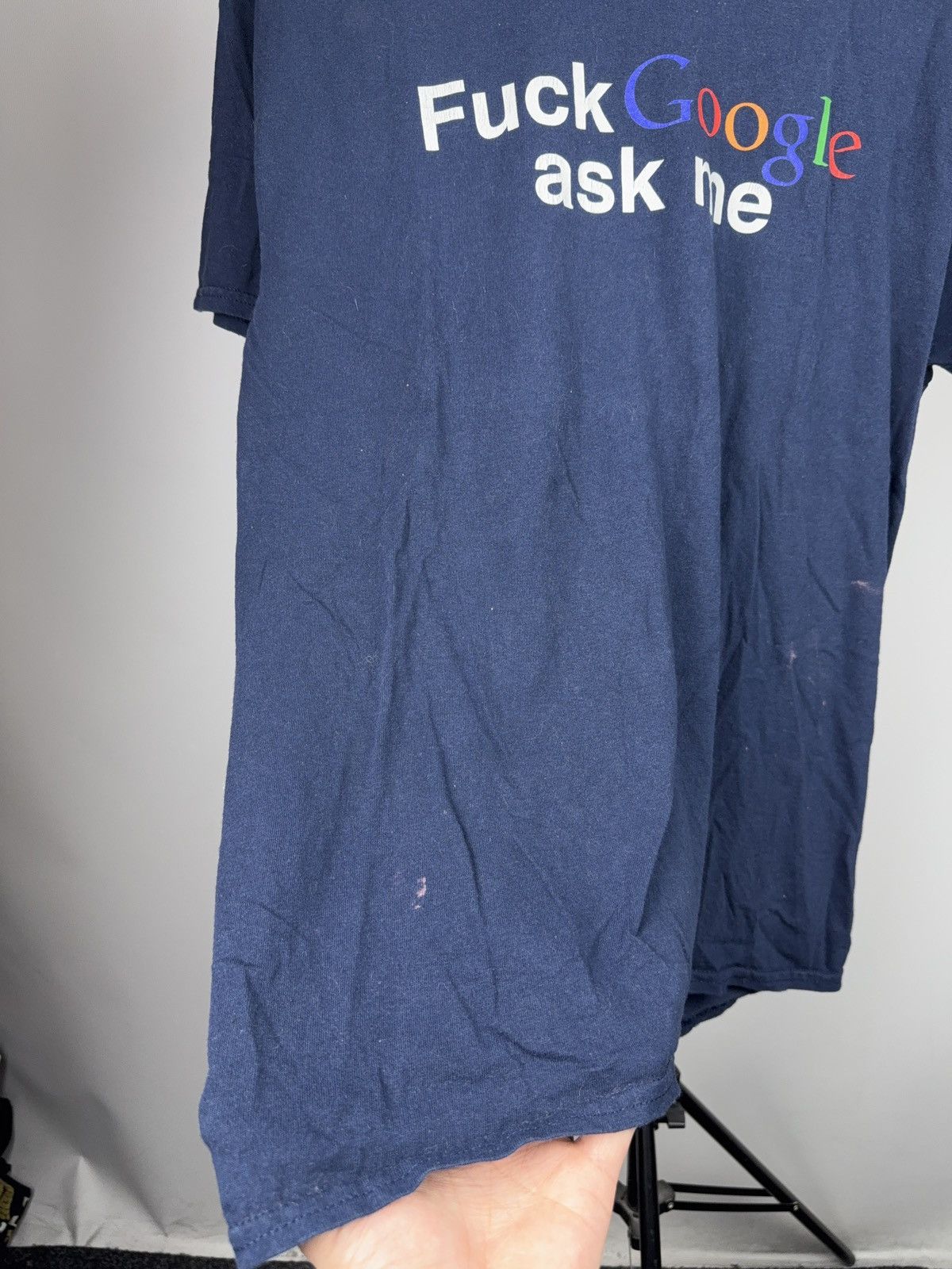 Vintage 00s Funny Humor Fuck Google Ask Me USA Graphic Logo Y2K Tee Size US L / EU 52-54 / 3 - 8 Thumbnail
