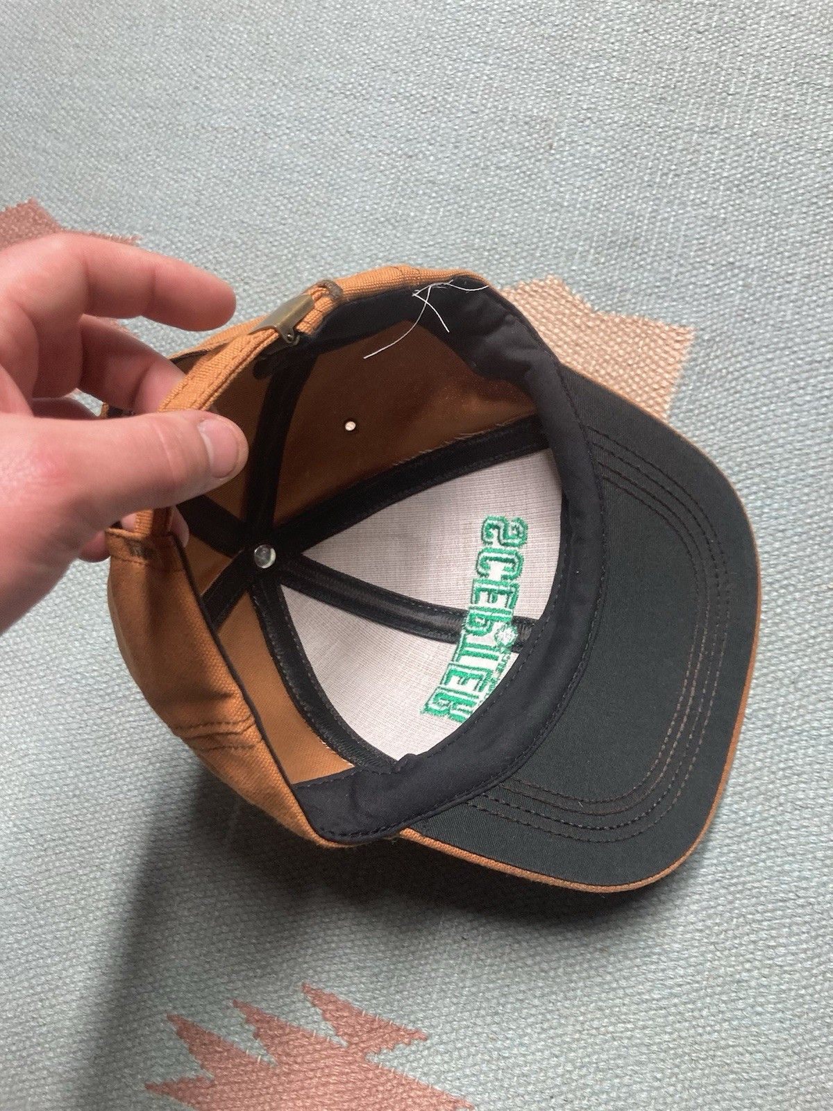 Vintage Vtg Strapback hat canvas scepter herbicide farm feed tan Size ONE SIZE - 6 Thumbnail