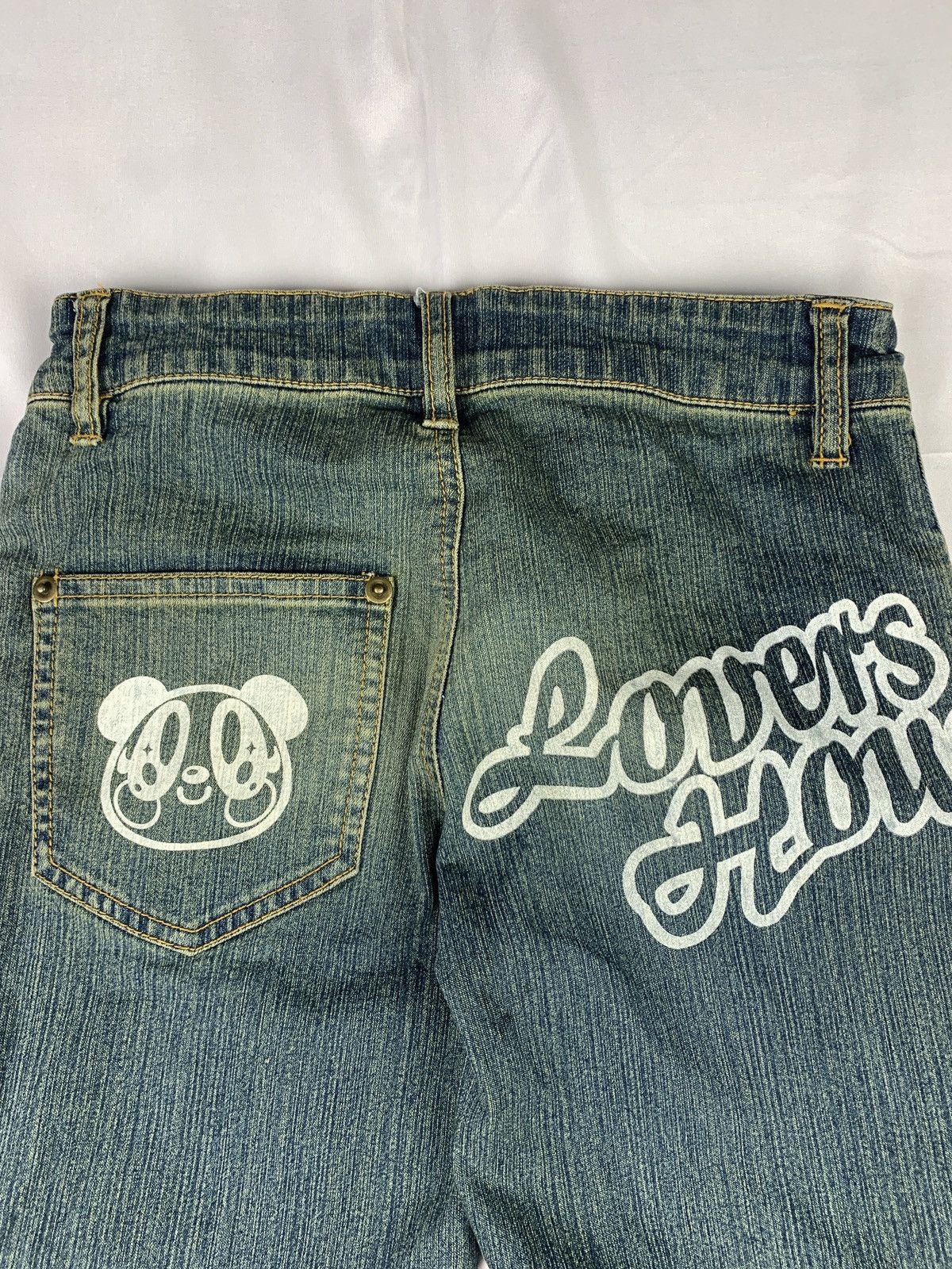 Angel Blue y2k Lovers House Japan Washed Flared Cute Icon Jeans Pants Size 24" / US 00 / IT 34 - 5 Thumbnail