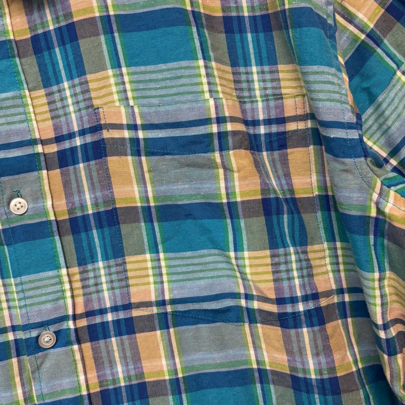 Other True Rock 3X Short Sleeve Plaid Button Shirt Blue Green Size US XXL / EU 58 / 5 - 5 Thumbnail