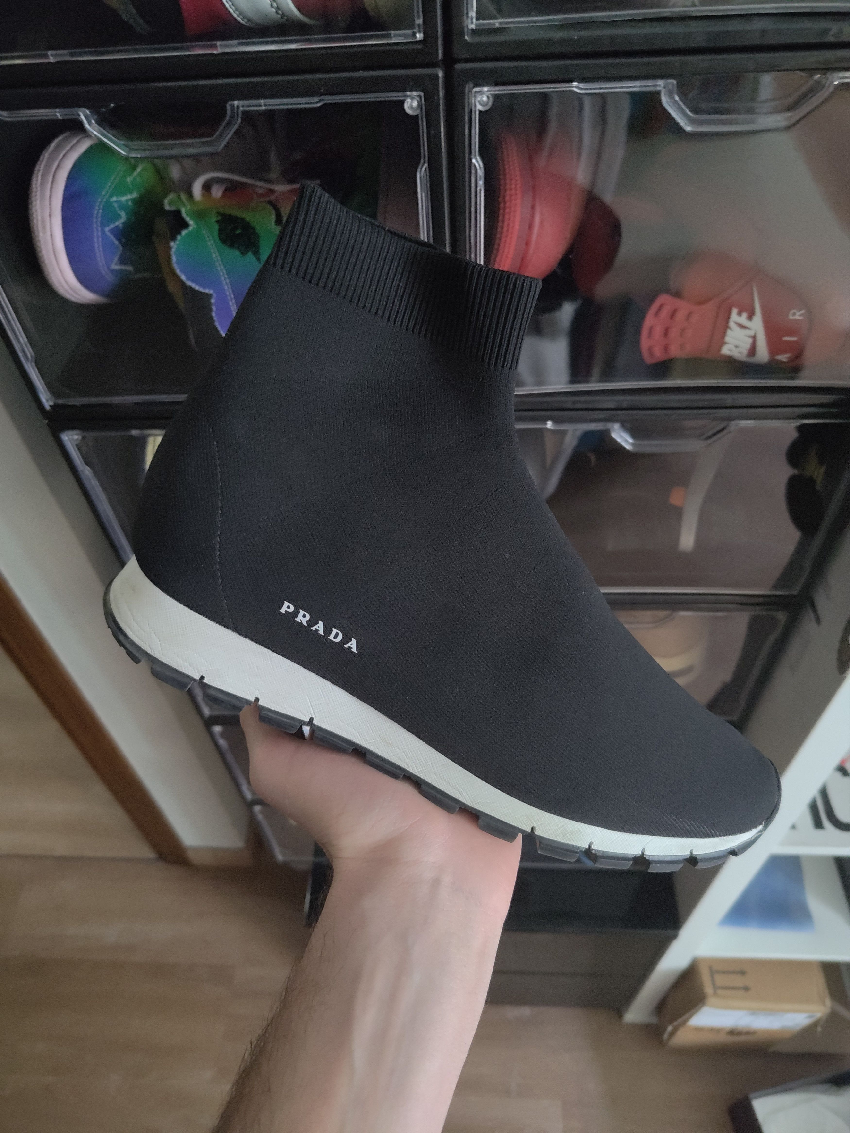Prada Prada Black Canvas Sneakers Size US 7 / EU 40 - 1 Thumbnail
