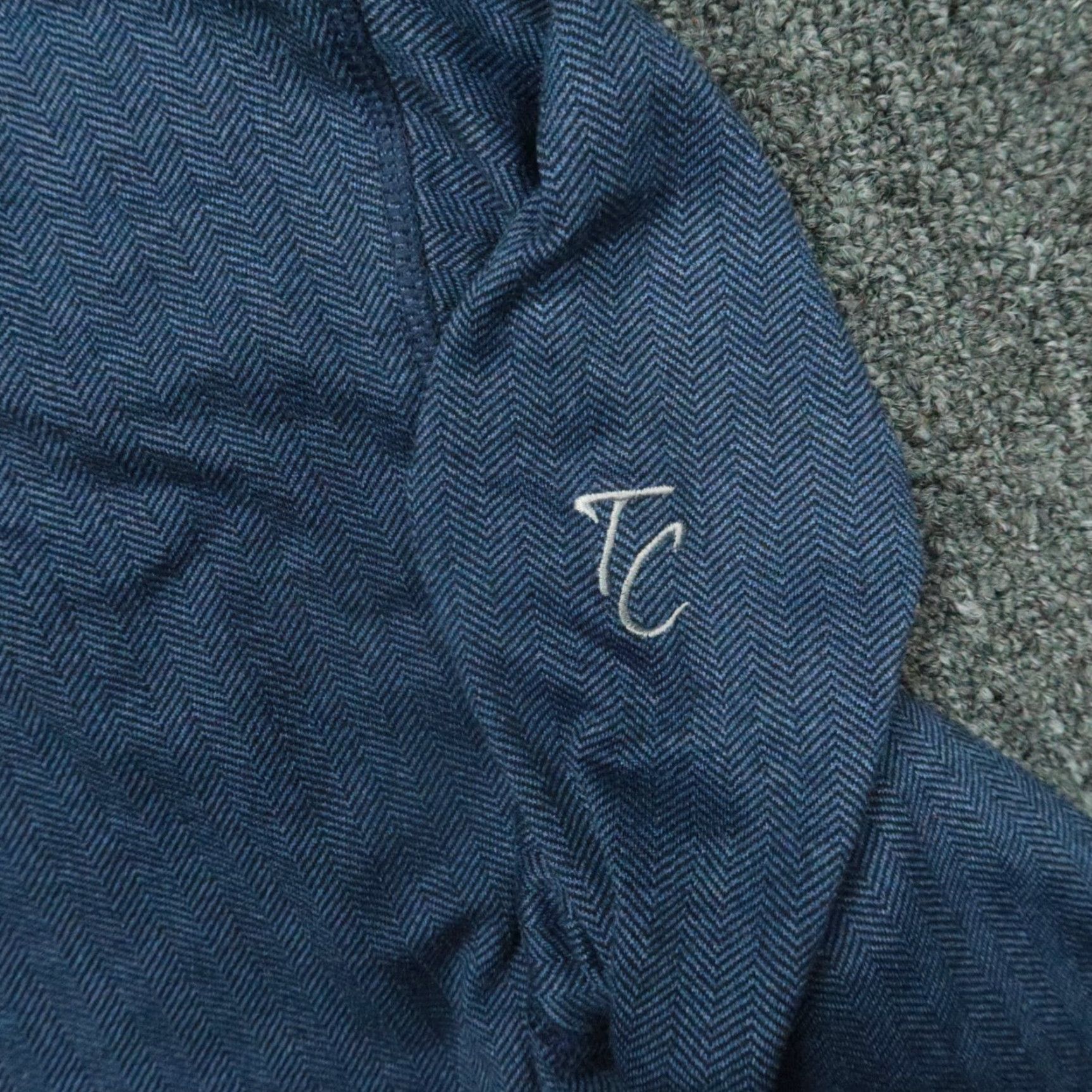 Vintage Greyson Pullover Mens XL Blue Tate Herringbone Performance 1/4 Zip Trophy Club Size US XL / EU 56 / 4 - 4 Thumbnail