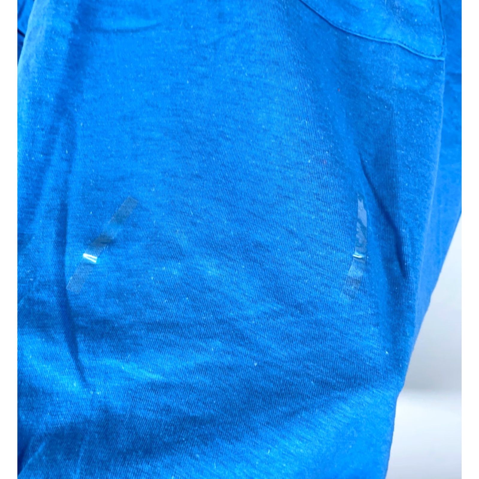 Fruit Of The Loom VINTAGE Fruit of the Loom T-Shirt Pocket Blue 80s XL Large Men Mens Short Sleeve Crew Neck Solid Cotton 100% Single Stitch Retro 80s Theme Size US L / EU 52-54 / 3 - 4 Thumbnail