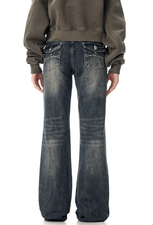 Japanese Brand × Jean American retro straight washed loose versatile flared jeans Size US 32 / EU 48 - 5 Thumbnail