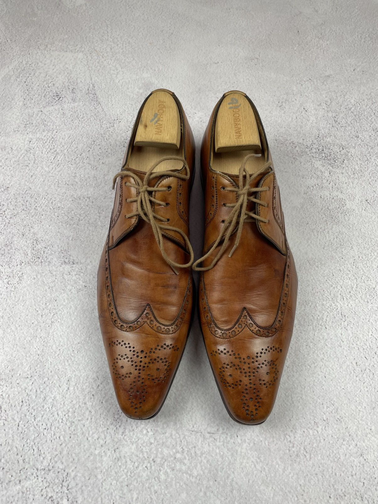 Magnanni Magnanni Brown Leather Oxford Dress Shoes EU 42 US 9M Size US 9 / EU 42 - 10 Thumbnail