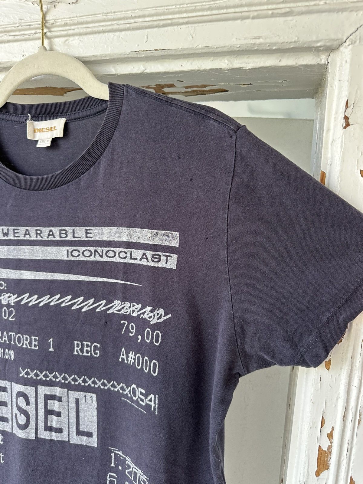 Diesel Vintage Diesel Printed Holey Black T-shirt Size US M / EU 48-50 / 2 - 4 Thumbnail