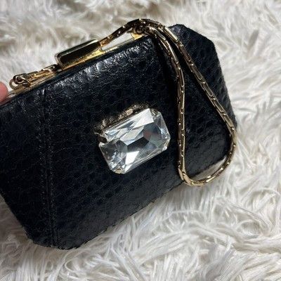 Other RARE Inge Christopher Snake Skin clutch purse Swarovski Cent Size ONE SIZE - 18 Thumbnail