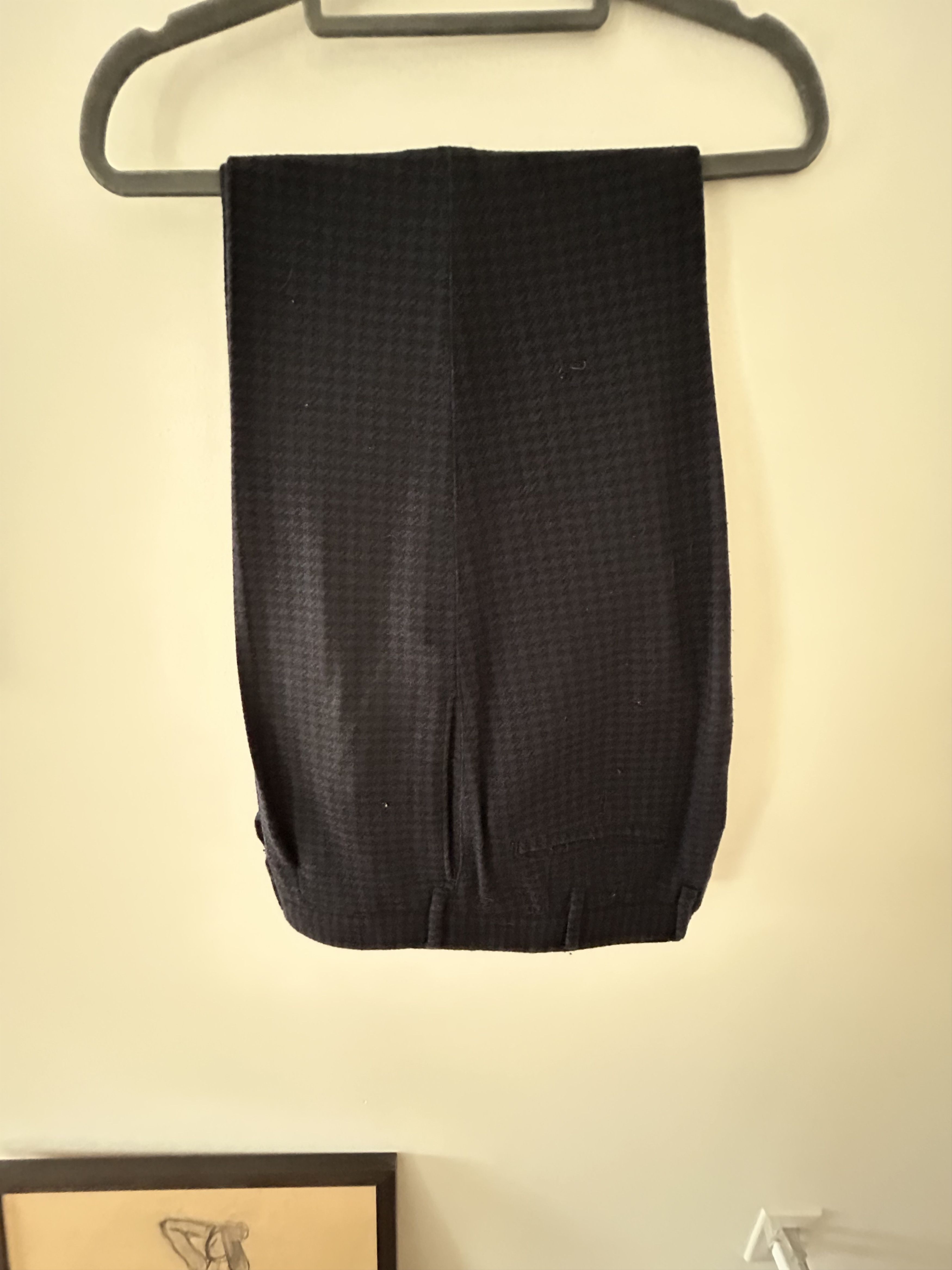 THE GIGI The Gigi blue and black houndstooth pleated trousers Size 50R - 3 Thumbnail