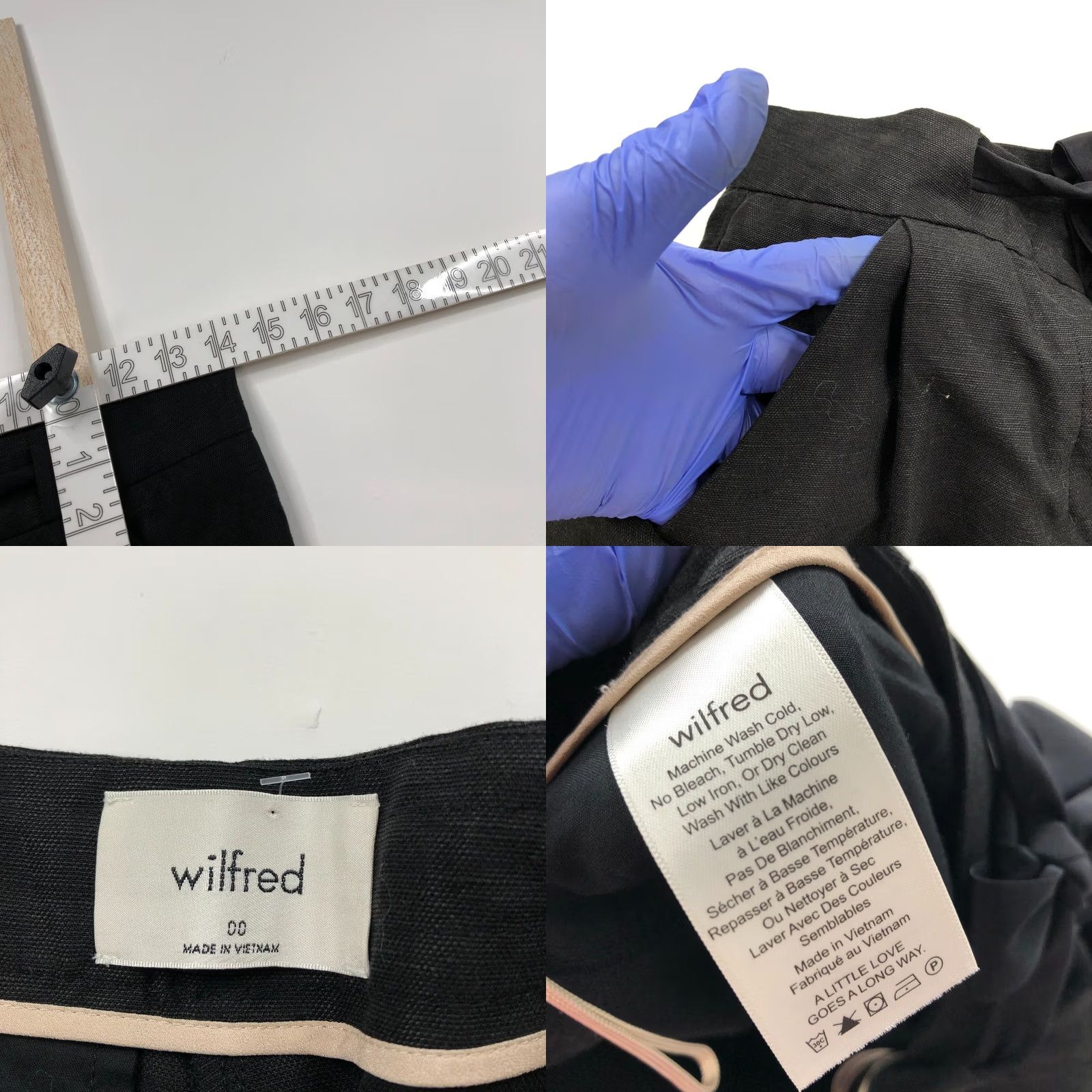 Aritzia Aritzia Wilfred Allant Linen Pants Black Mid Rise 00 28W 22L Front Pockets Flat Front Casual Modern Straight Womens Size 24" / US 00 / IT 34 - 8 Thumbnail