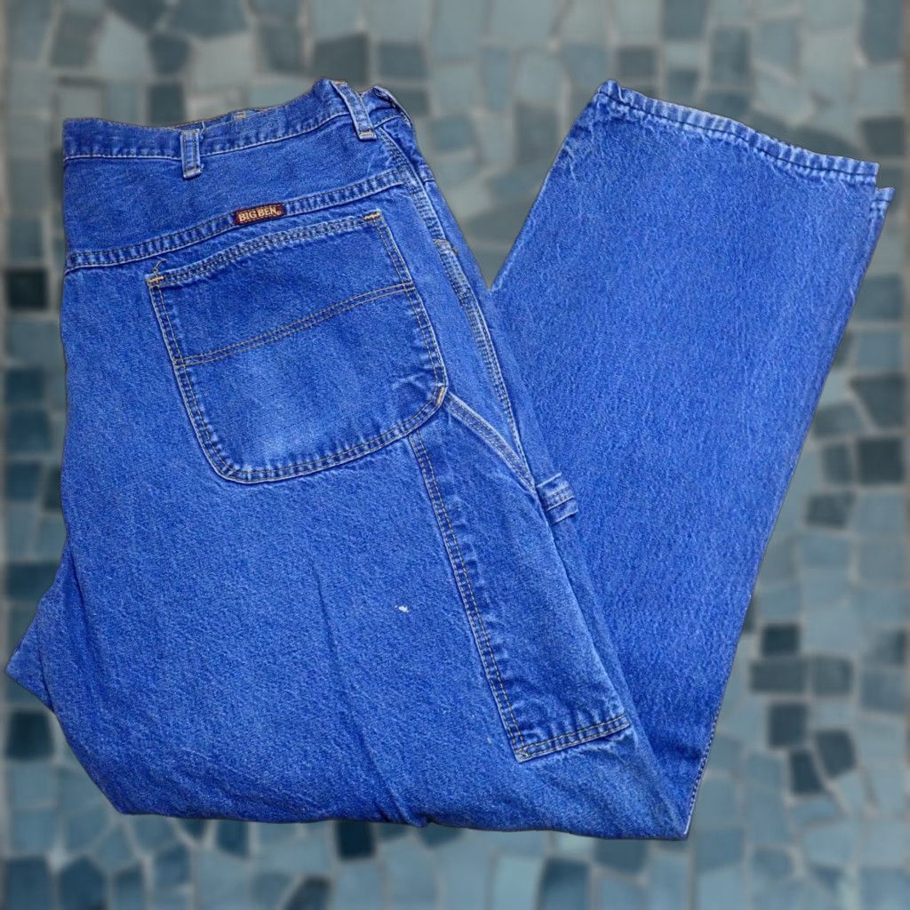 Wrangler VINTAGE Wrangler Big Ben Carpenter Jeans 38x30 Dark Blue Denim Workwear Mens Size US 38 / EU 54 - 1 Thumbnail
