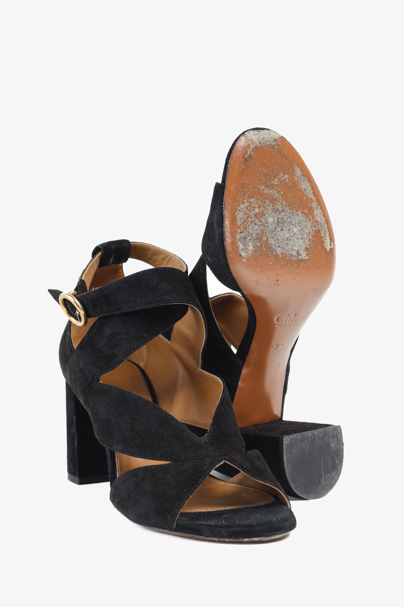 Chloe Chloe Graphic Leaves Cross-Over Suede Sandals Size US 8.5 / IT 38.5 - 4 Thumbnail