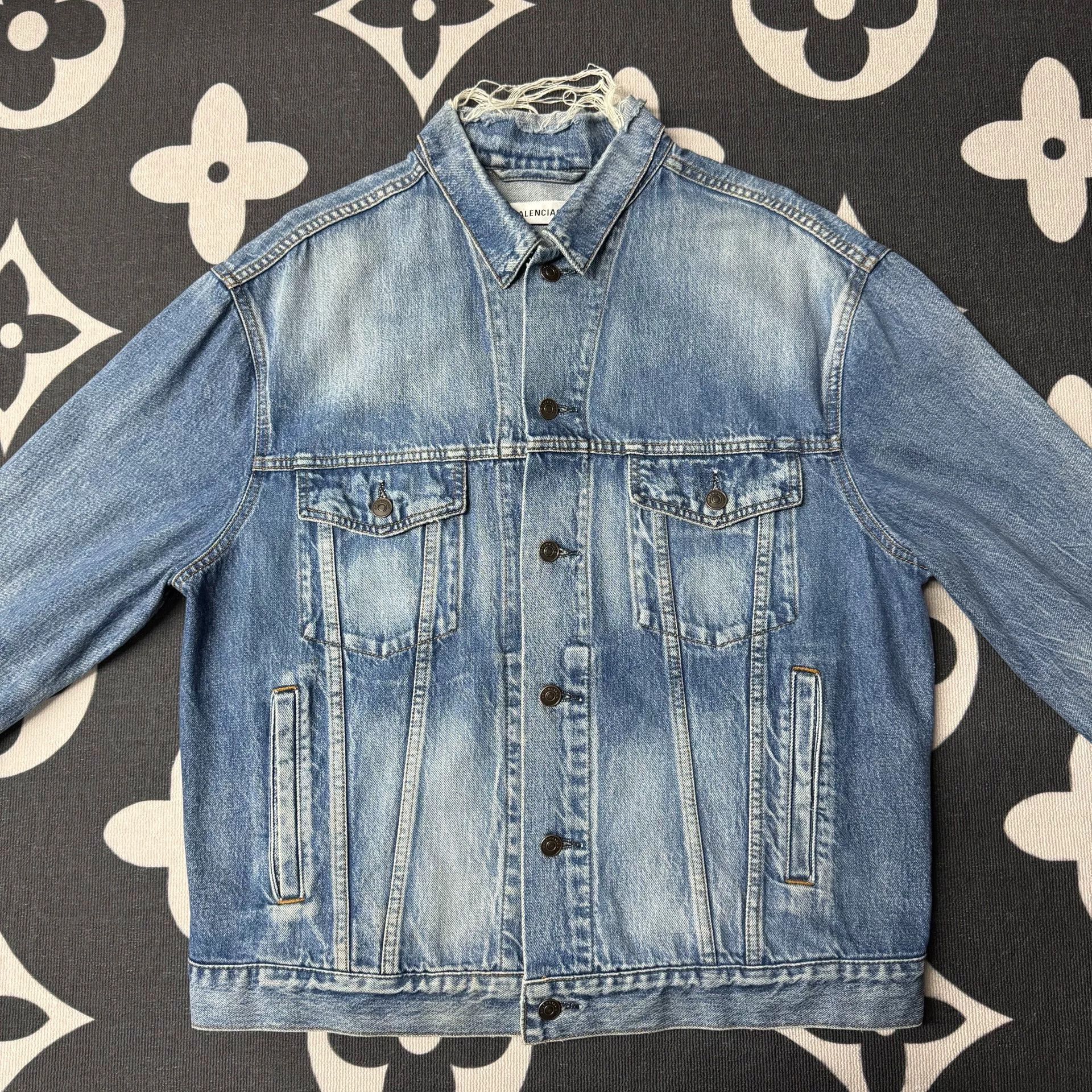 Balenciaga Balenciaga Denim Logo Jacket Size US XS / EU 42 / 0 - 1 Thumbnail