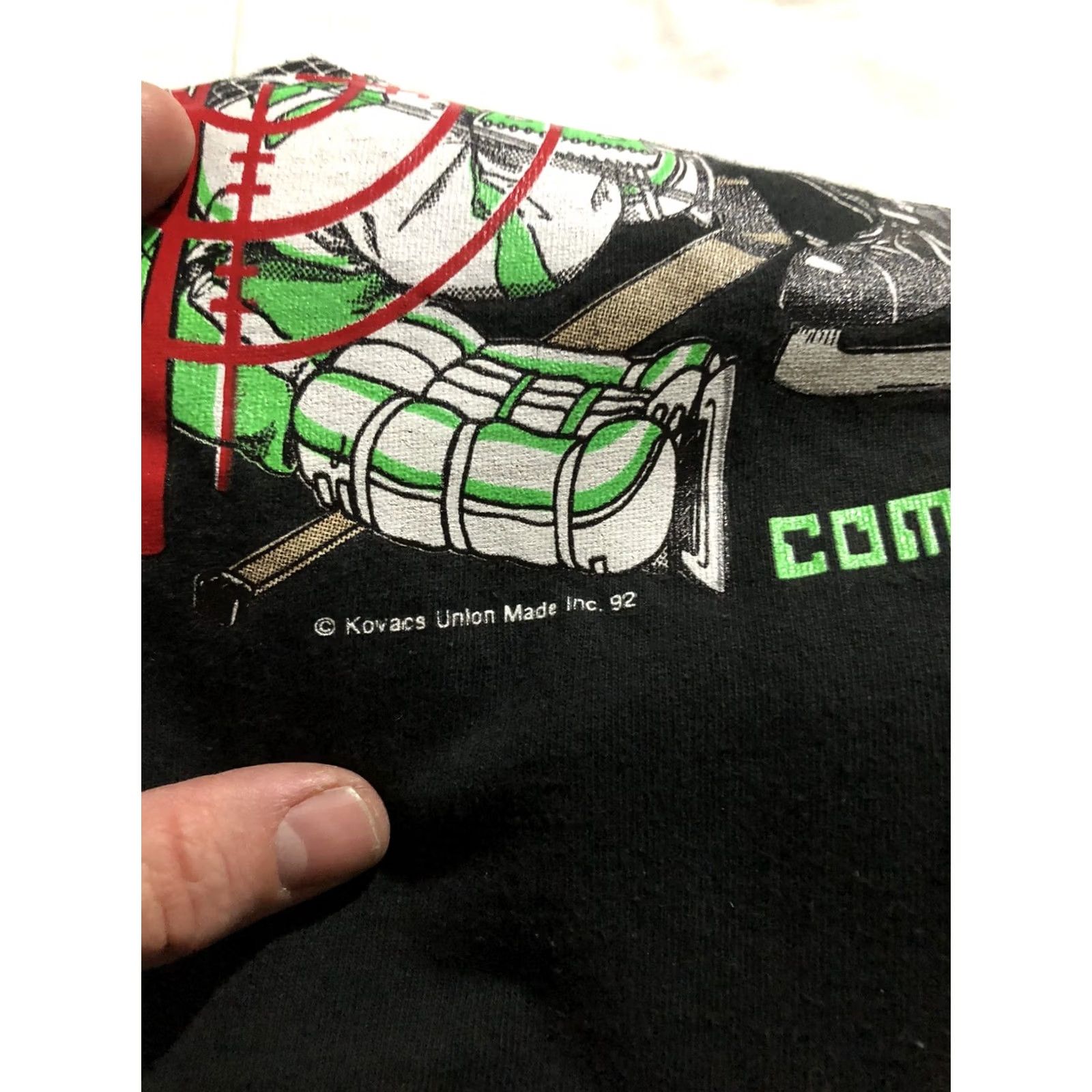 Fruit Of The Loom VINTAGE Detroit Red Wings Bob Probert The Dominator T Shirt XL NHL Probie Shirt Mens 90s Black Size US XL / EU 56 / 4 - 8 Thumbnail