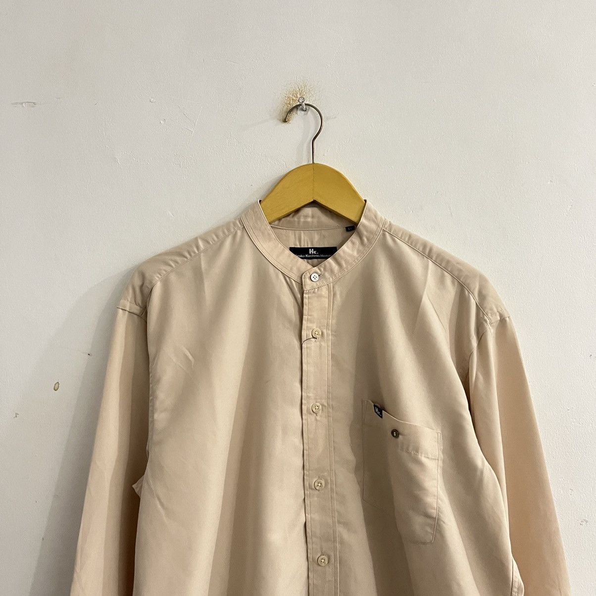 Hiroko Koshino Homme Hiroko Koshino Homme - Stand Collar Japanese Button Up Shirt Size US L / EU 52-54 / 3 - 2 Thumbnail
