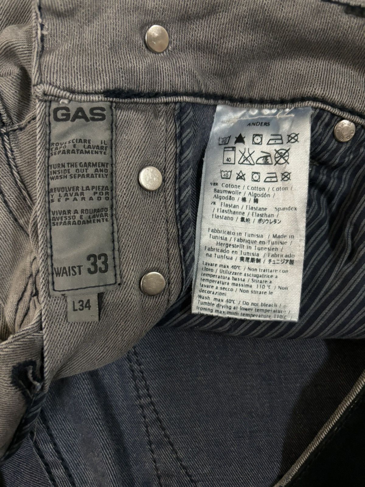 GAS Vintage Gas Anders Faded Patched Distressed Grunge Jeans Size US 33 - 19 Thumbnail